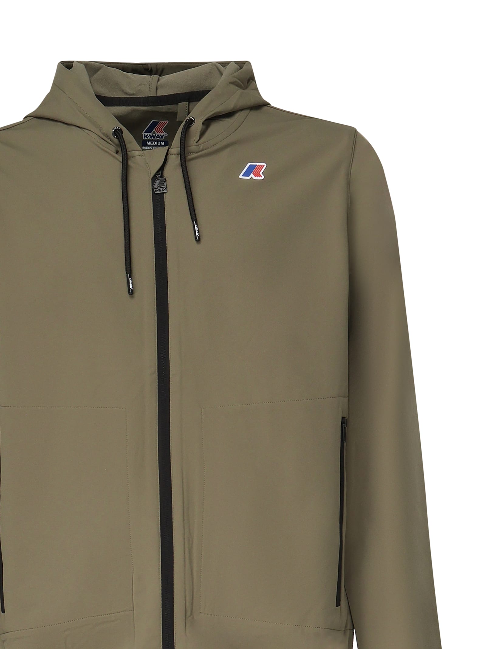 K-way Zipped Drawstring Jacket In Green