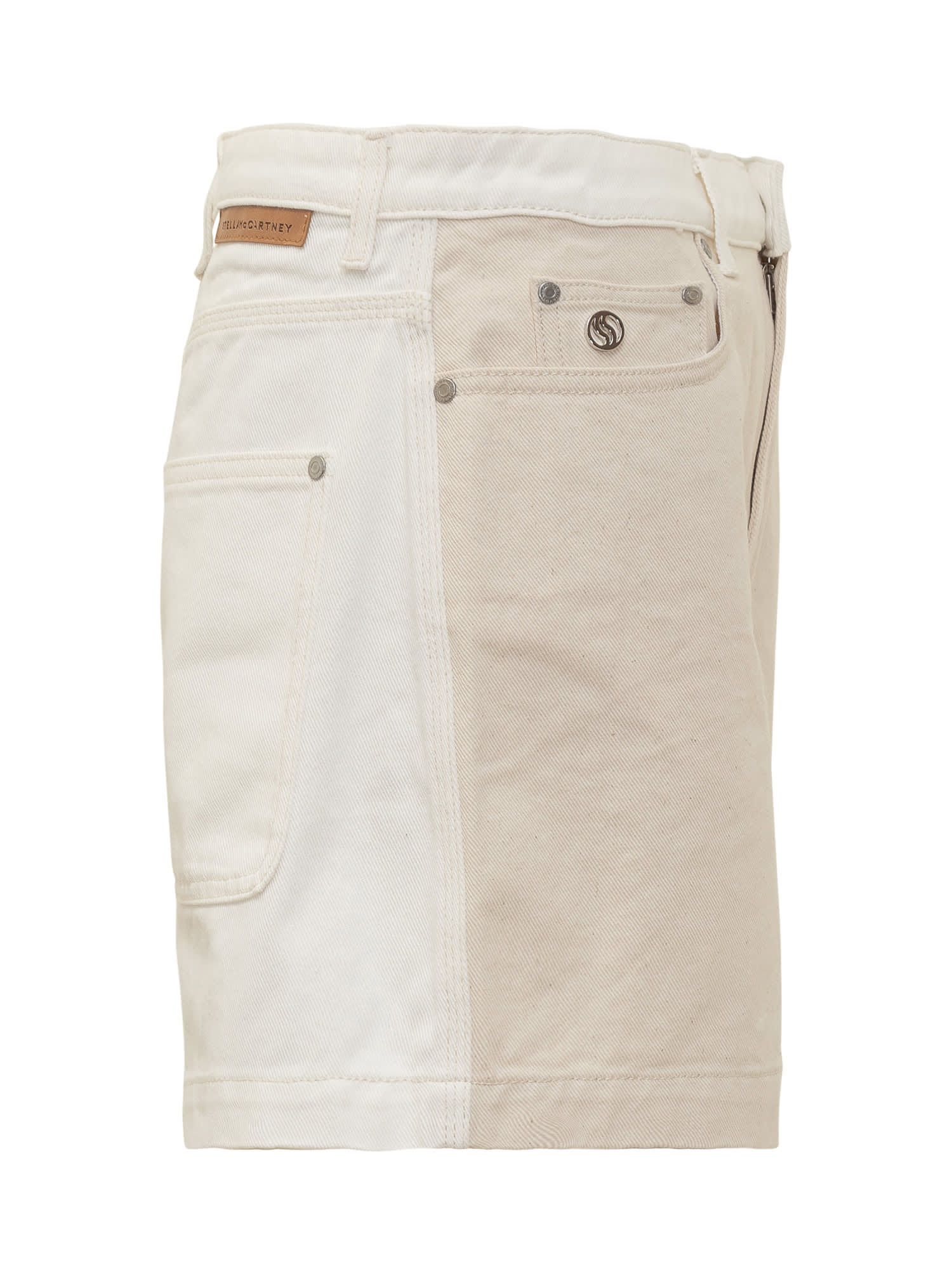 Shop Stella Mccartney Banana Shorts In White/ecru Wash