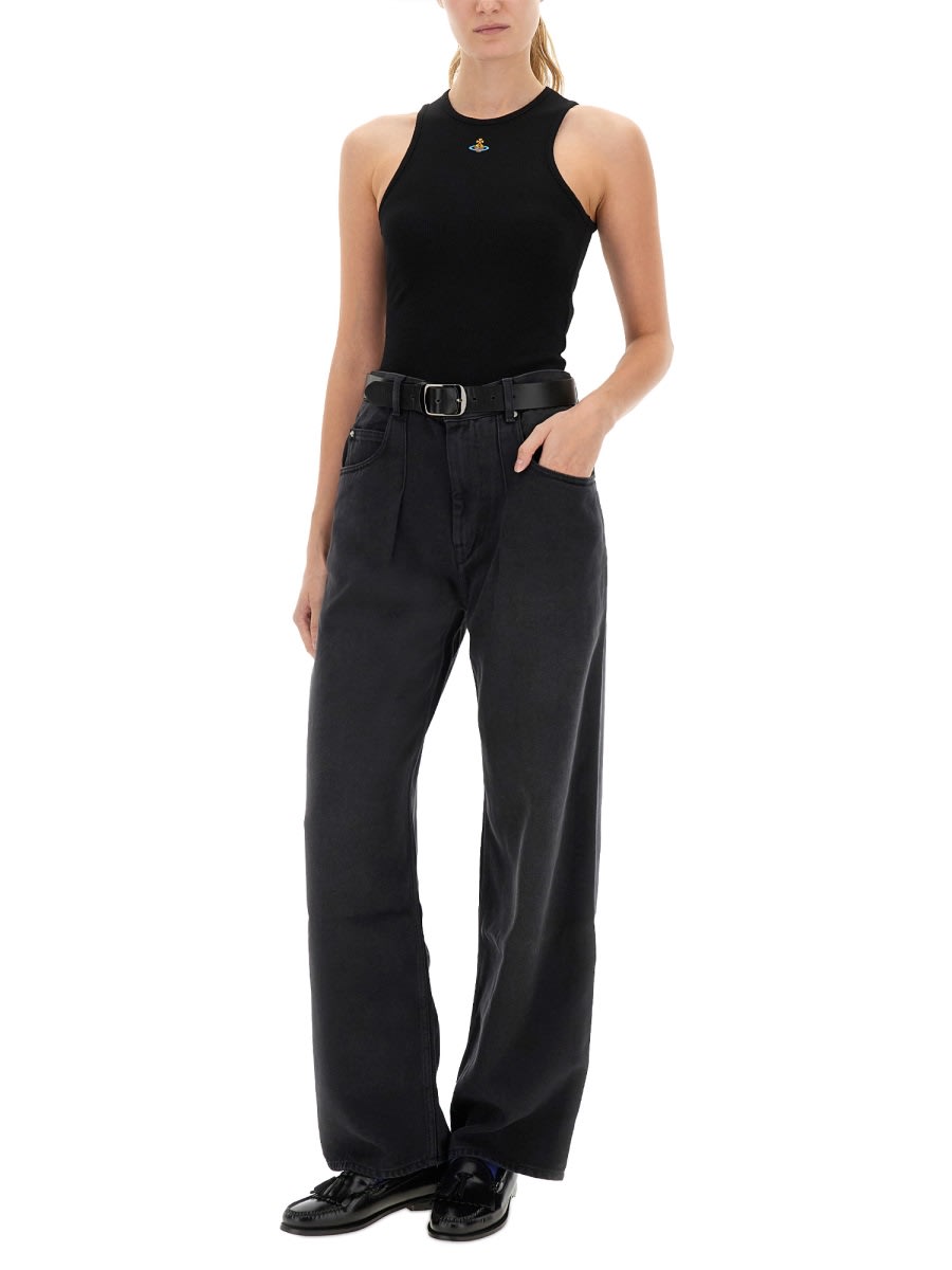 Vivienne Westwood Tops With Logo In Black