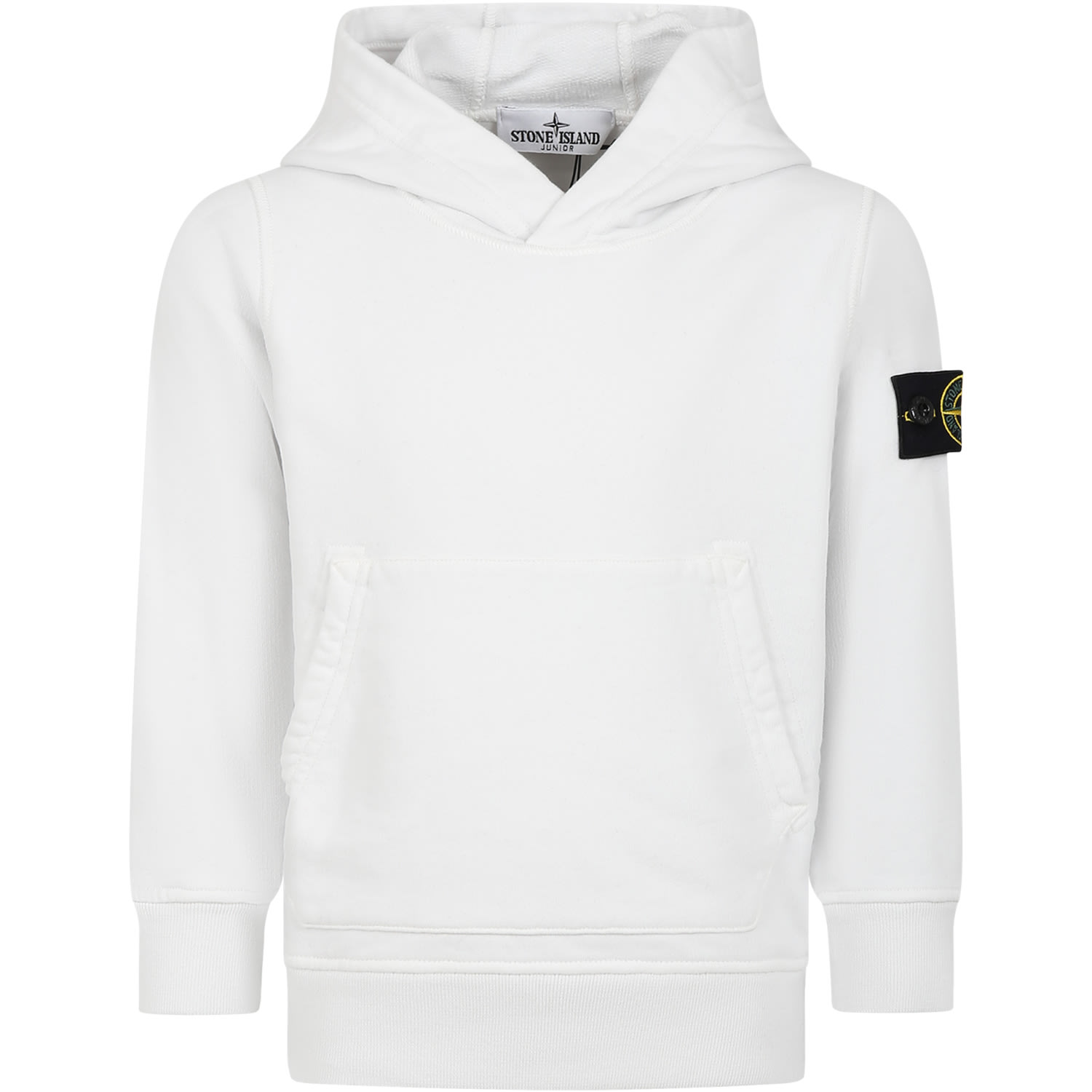 Stone Island Junior Kids' Ivory Sweathirt For Boy With Compass In White