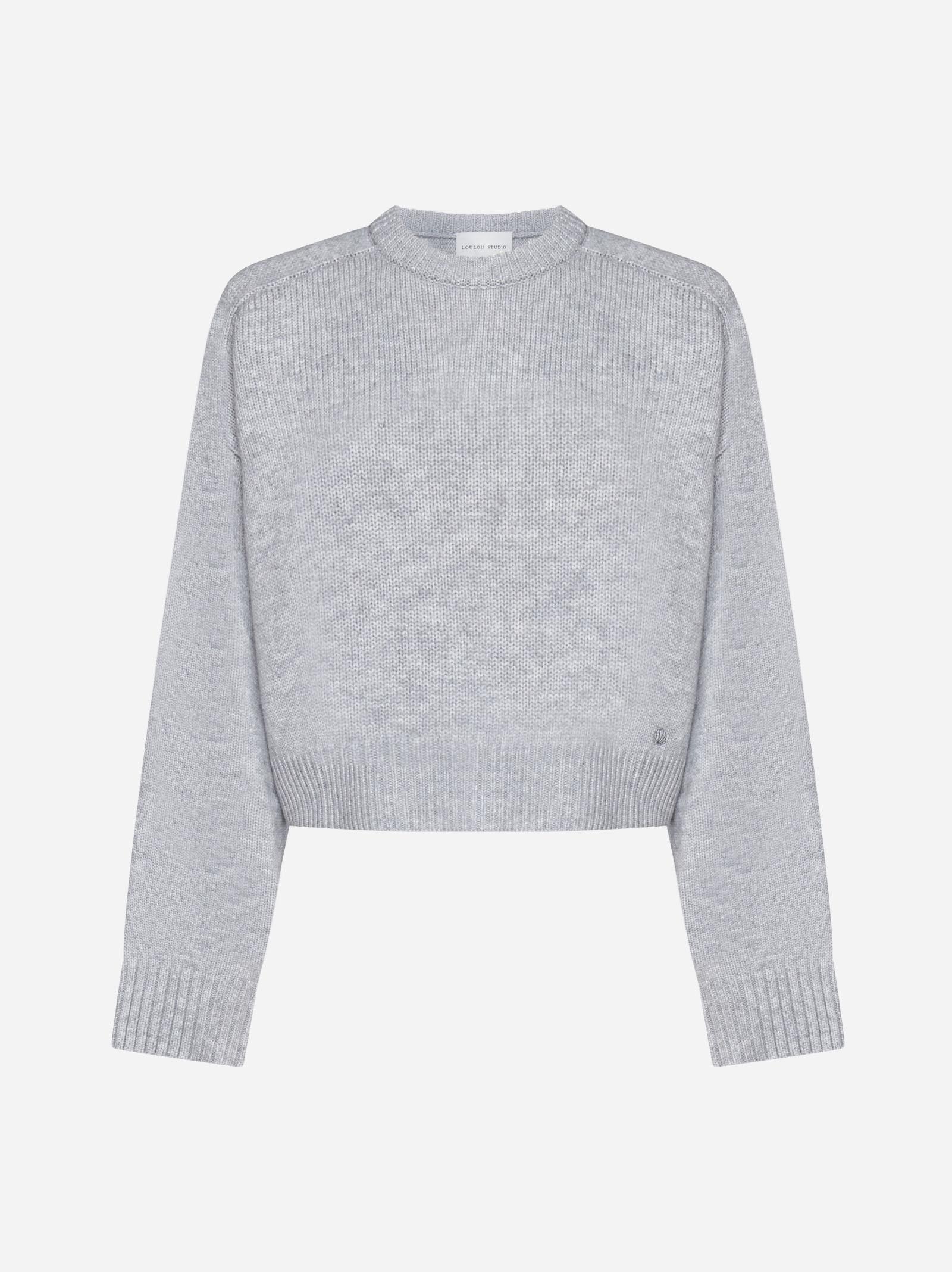 Shop Loulou Studio Bruzzi Wool And Cashmere Sweater In Grey