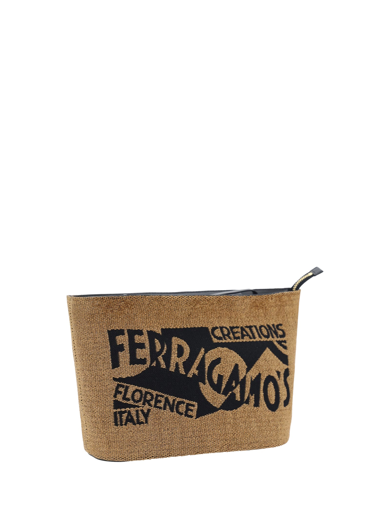Shop Ferragamo Beauty Case In Beige/khaki