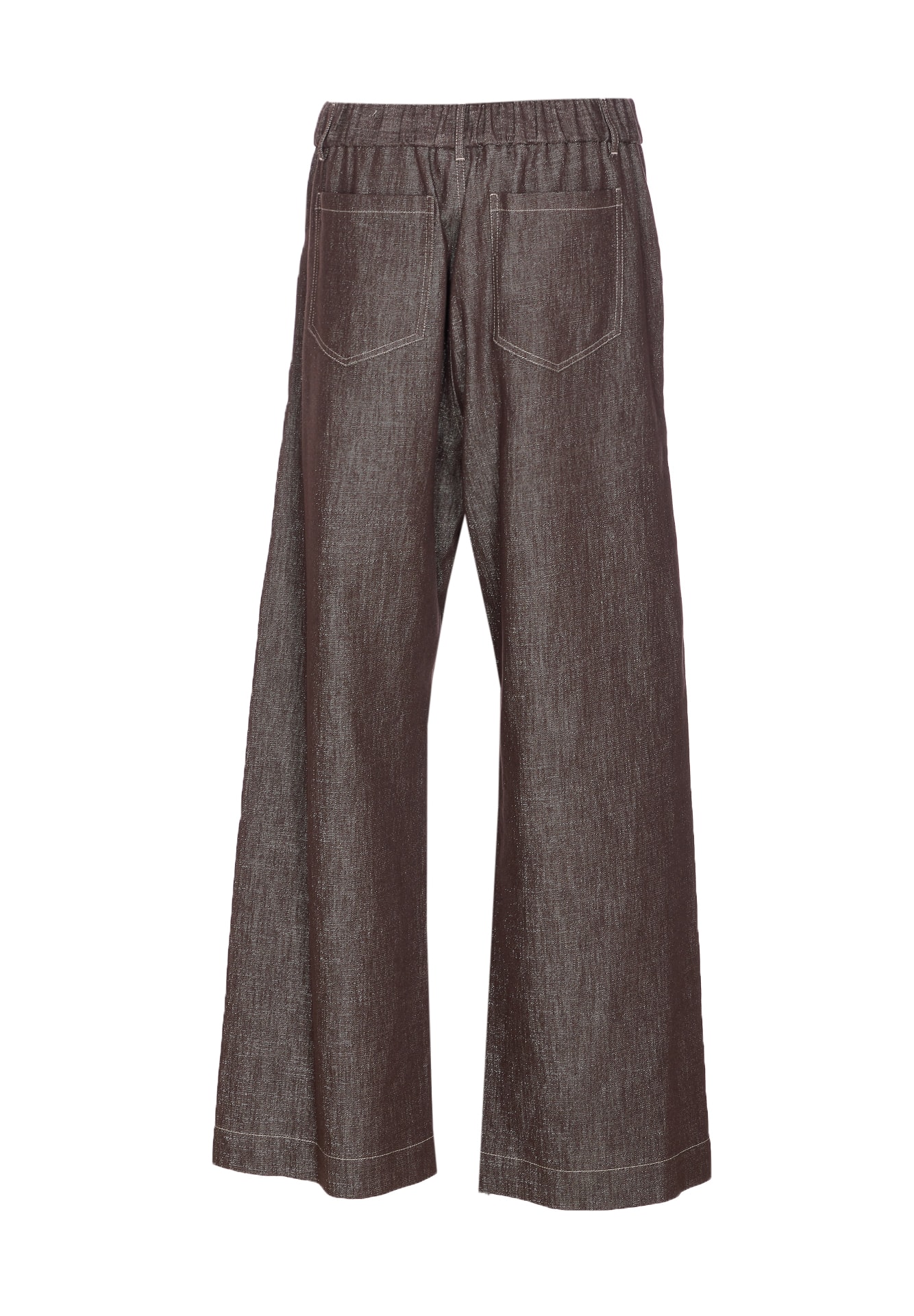 Brunello Cucinelli Trousers Wide Leg Drawstring Waist In Brown