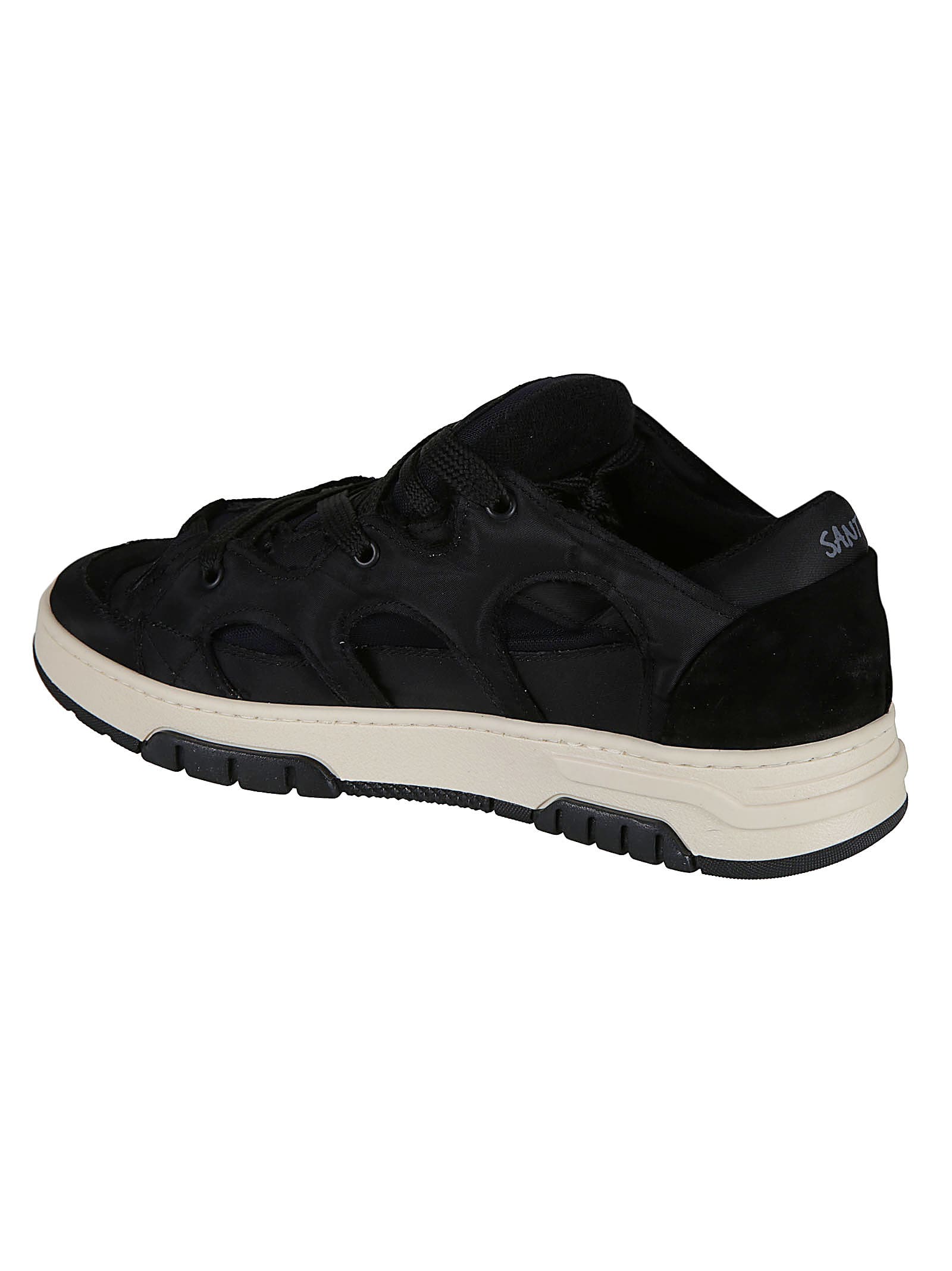 Shop Paura Velvet Logo Sneakers In Black