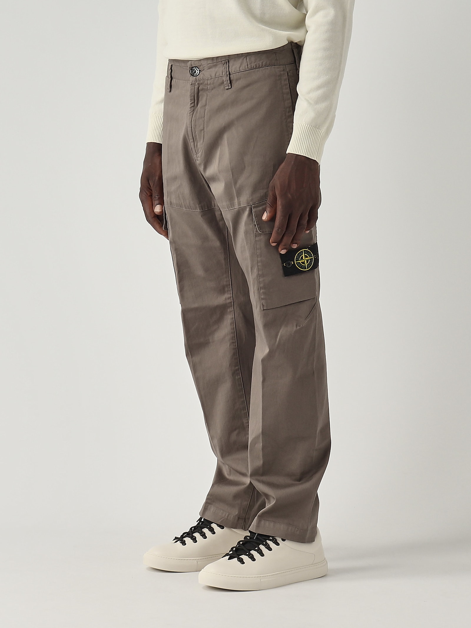 Shop Stone Island Pantalone Regular Trousers In Fango