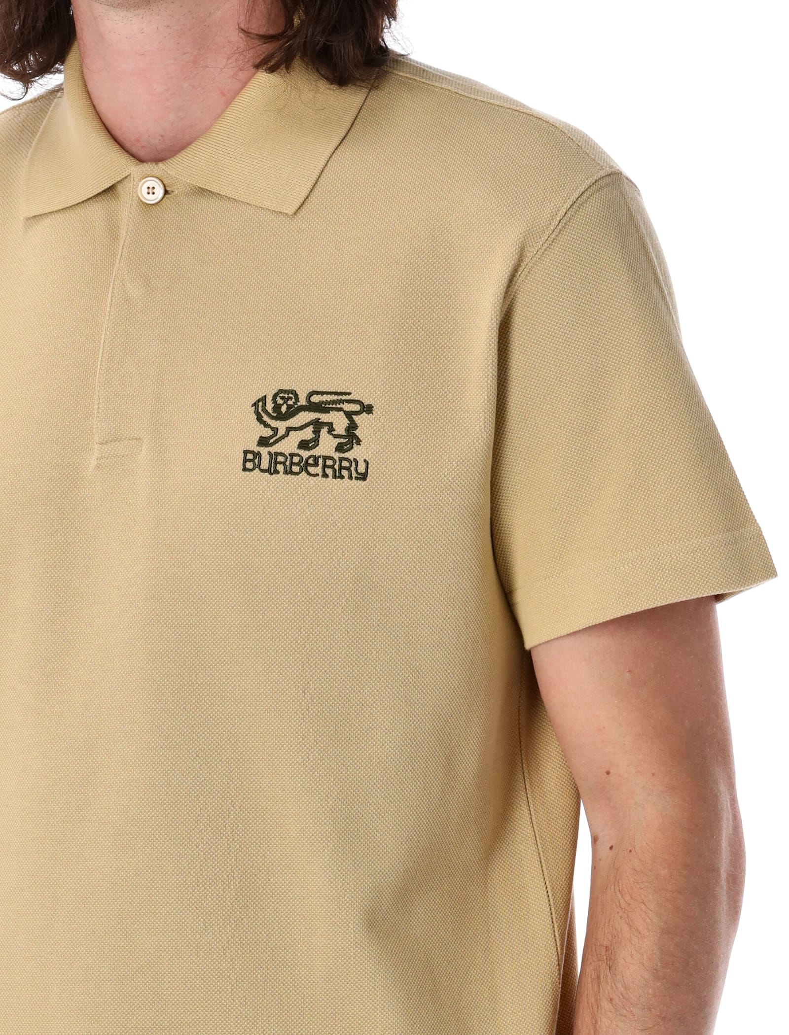 Burberry Men's Polo Shirt In Beige
