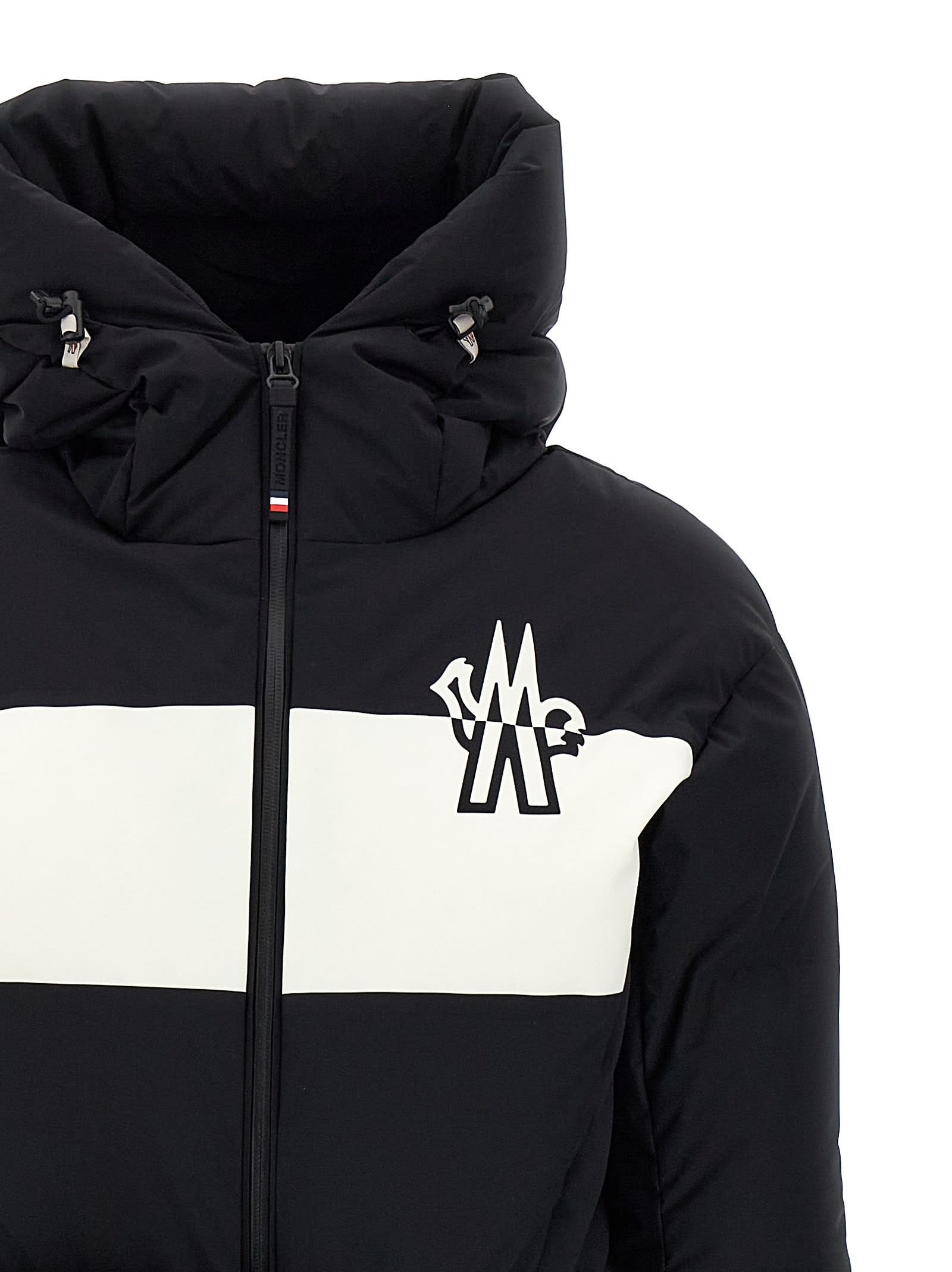 Shop Moncler Logo Ski Suit In White/black