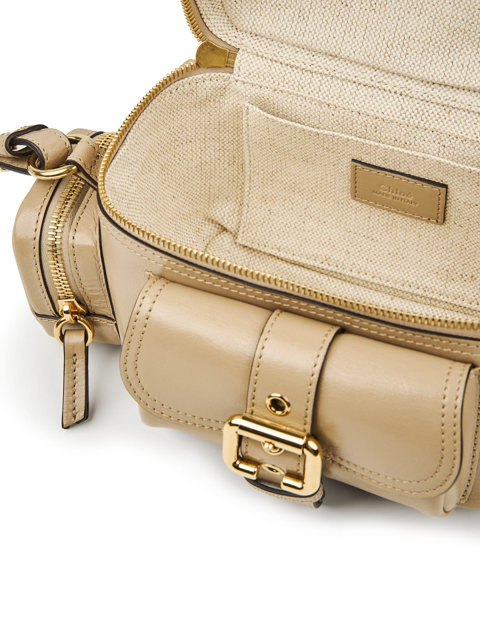 Chloé Small Camera Bag In Shiny Leather In Brown