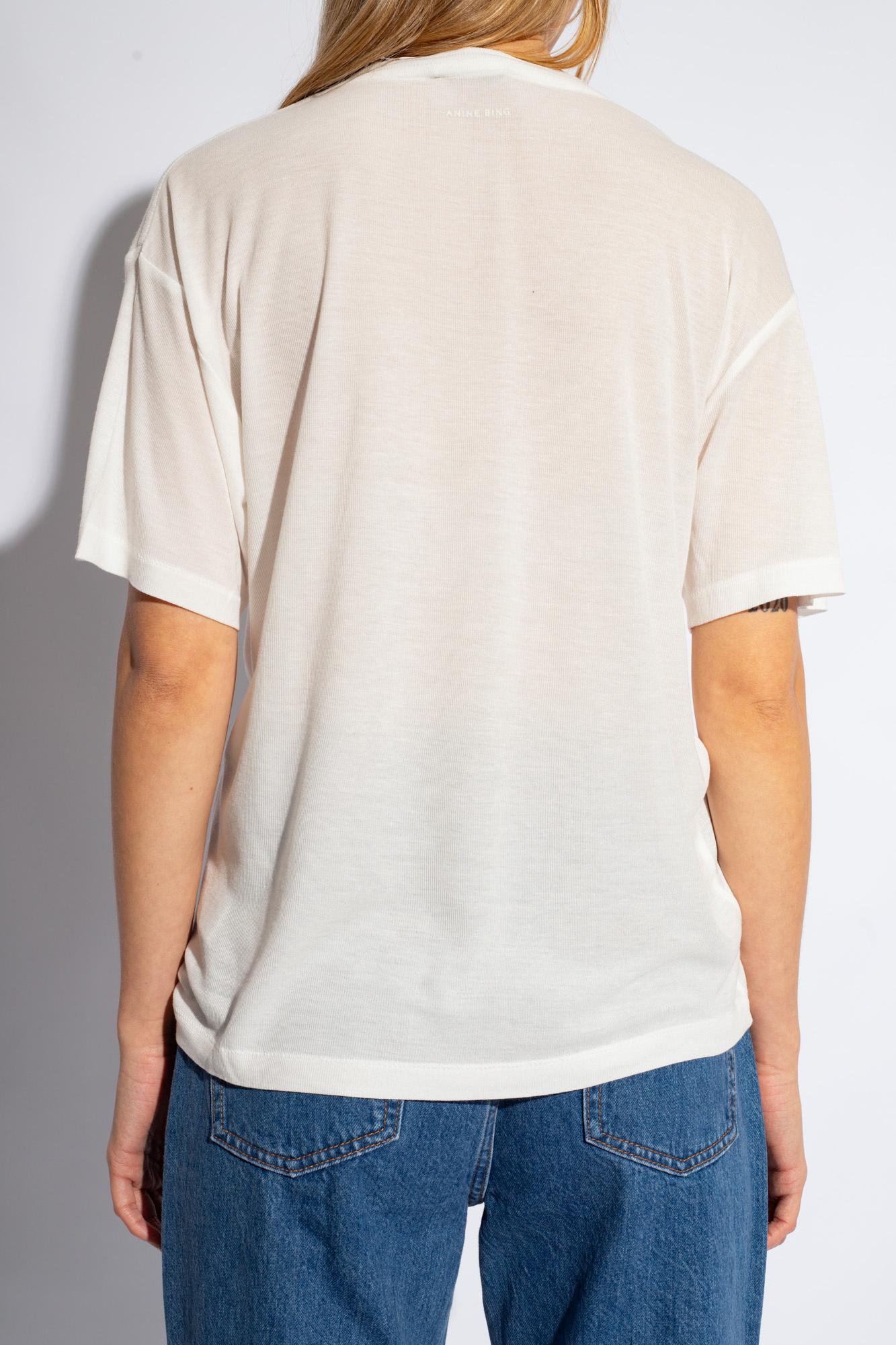 Shop Anine Bing Vale T-shirt With Logo In White