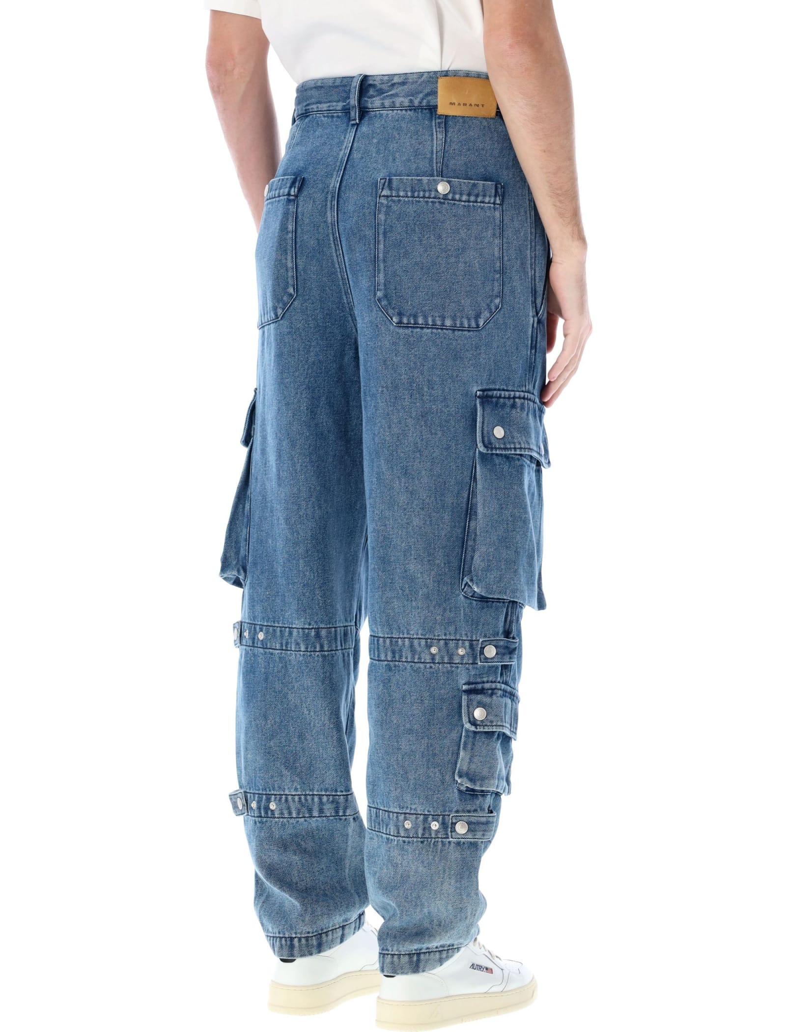 Shop Isabel Marant Cargo Denim In Light Blue