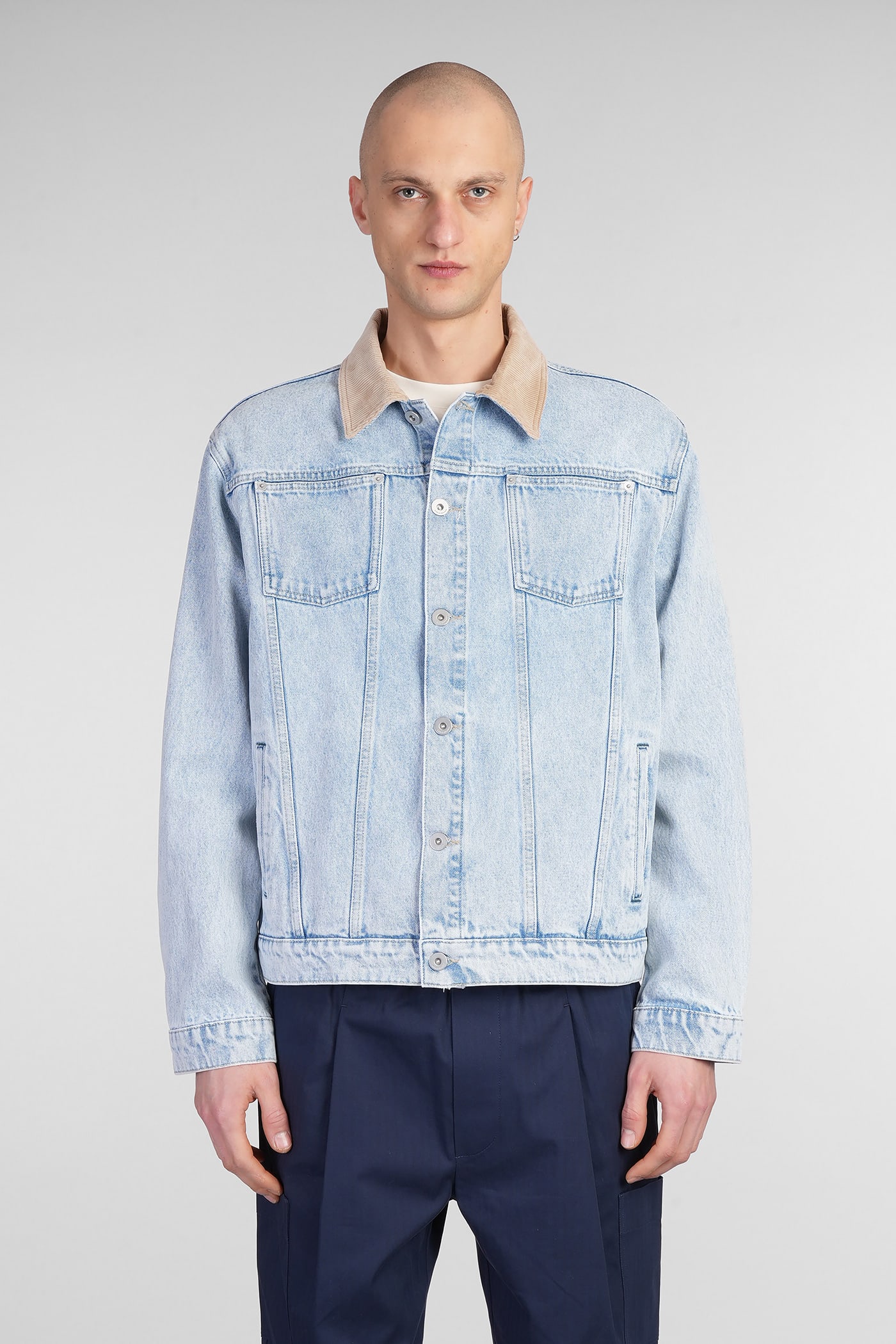 Denim Jackets In Cyan Cotton