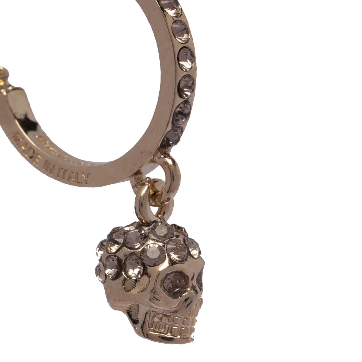 Shop Alexander Mcqueen Skull Mini Earrings In Greige