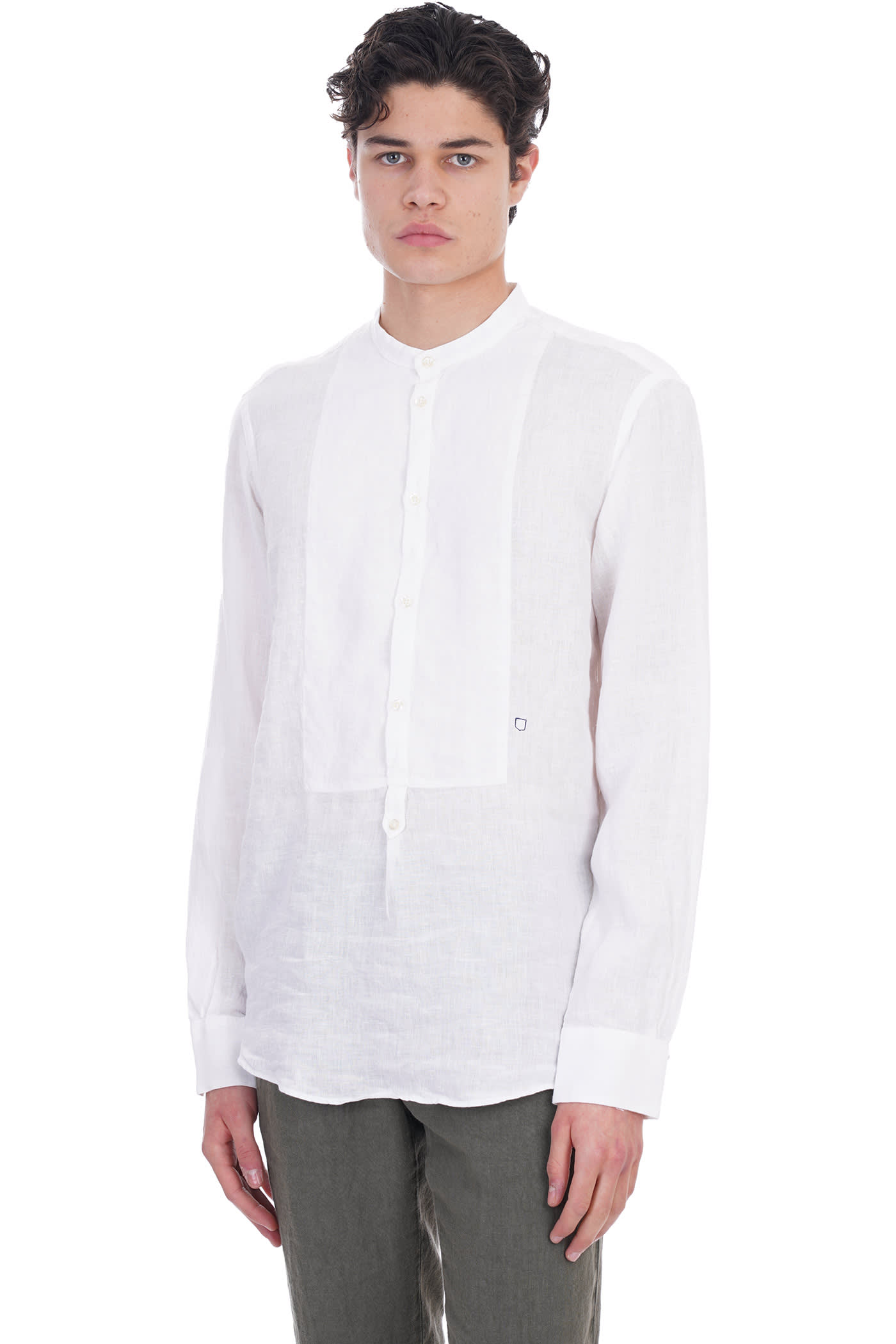 Massimo Alba Kos Shirt In White Linen | Smart Closet