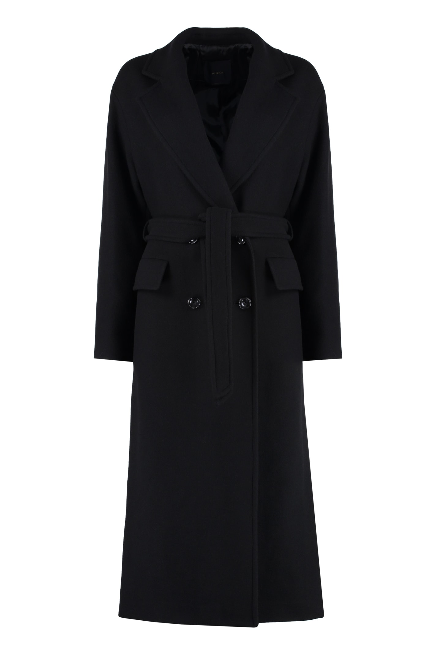Pinko Giacomo Belted Double-breasted Coat