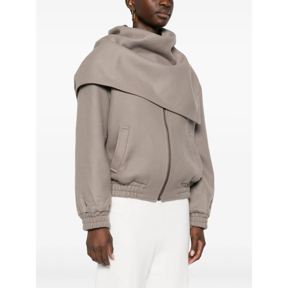 Aya Muse Tuli Wool-blend Scarf Jacket In Gray