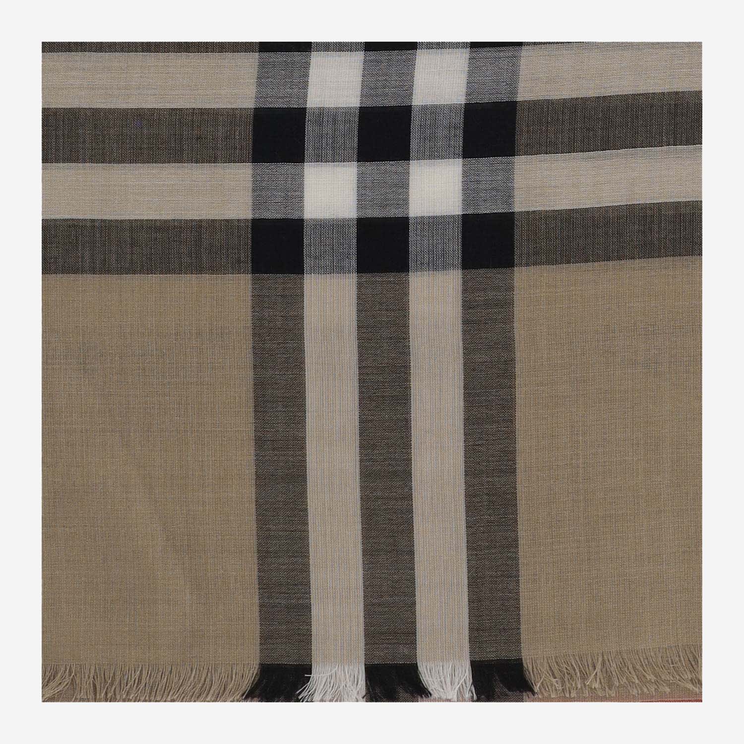 Shop Burberry Wool And Silk Scarf With Check Pattern In Red