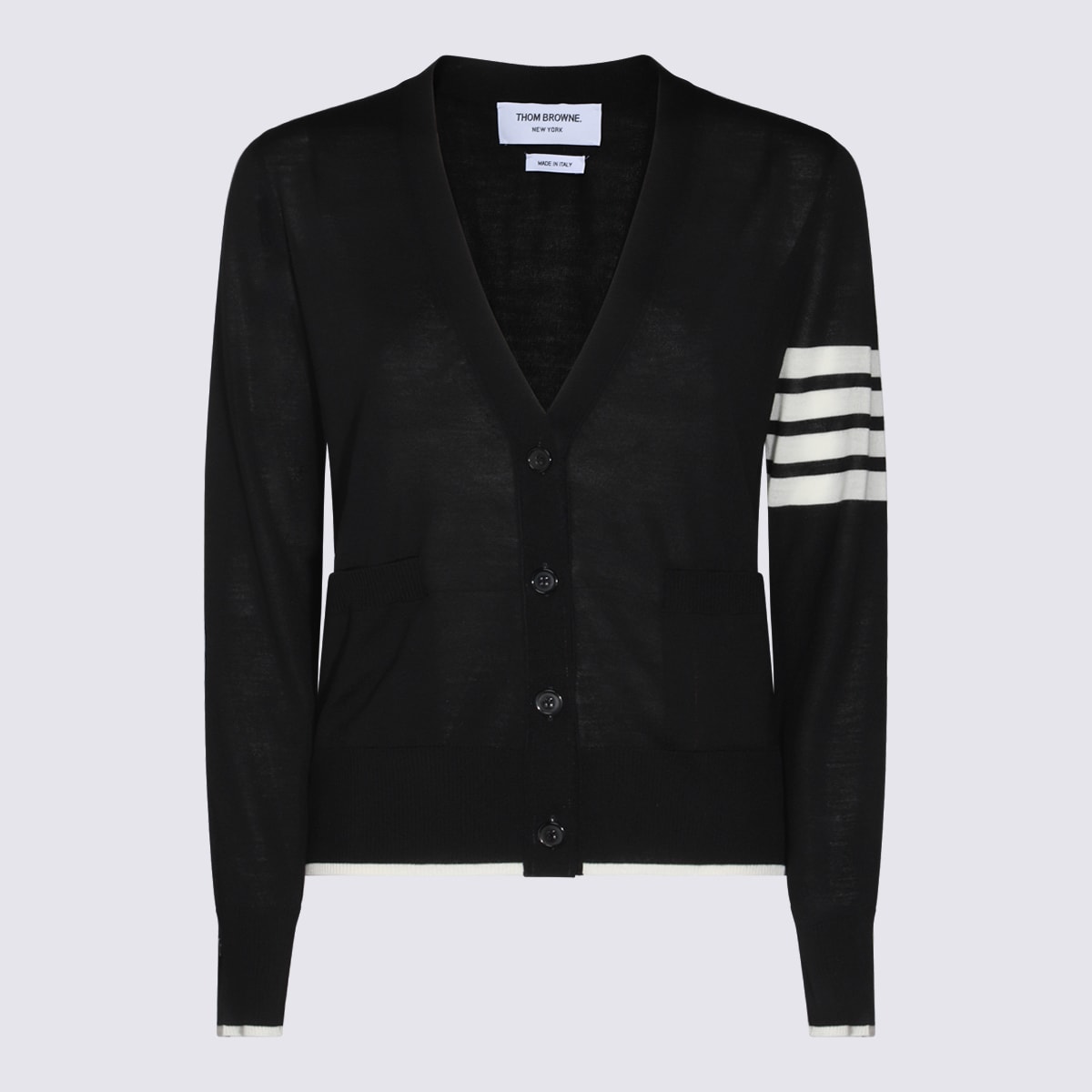 Shop Thom Browne Black Wool Knitwear