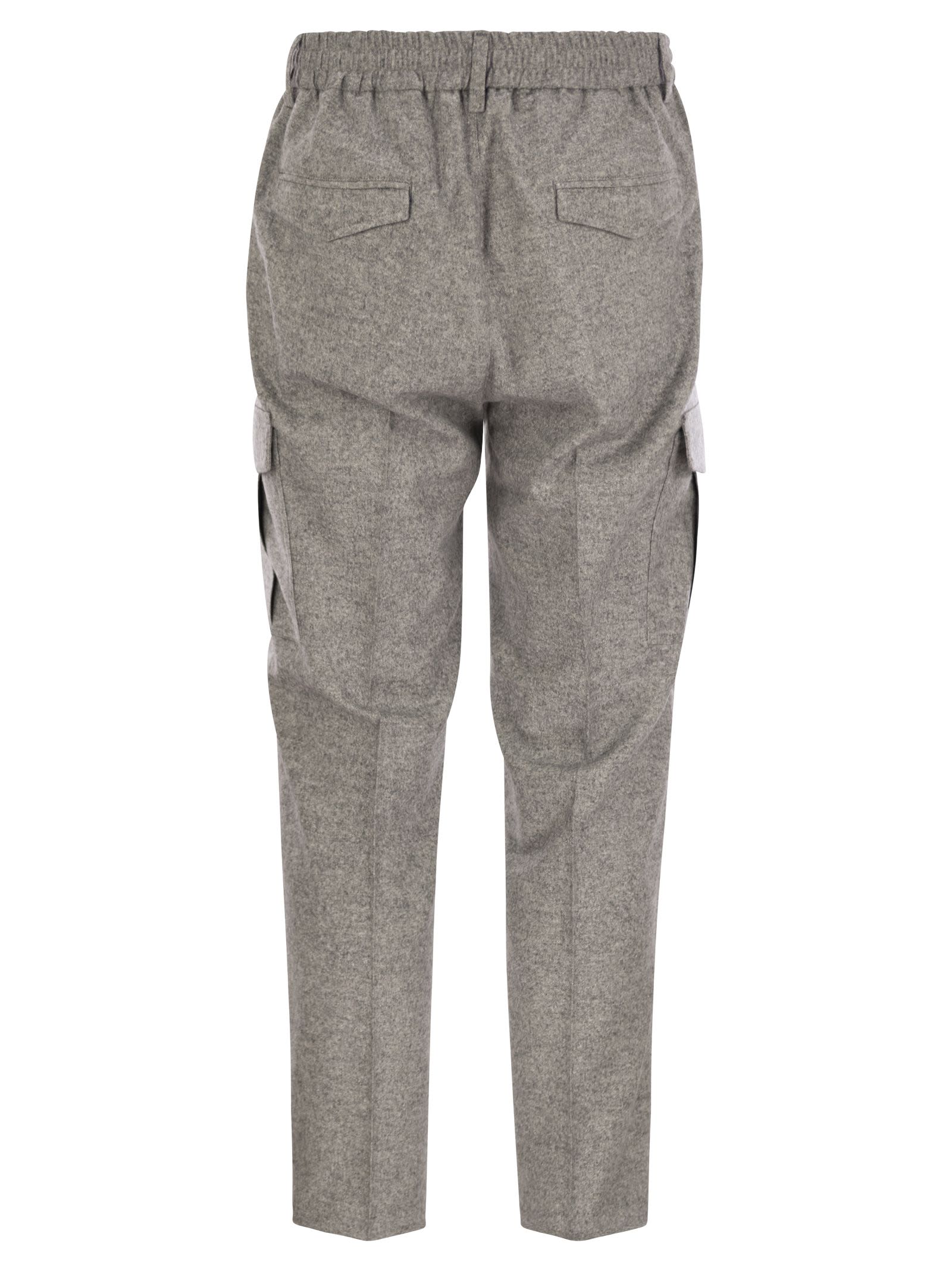 Shop Peserico Wool, Silk And Cashmere Jogger Trousers In Grey