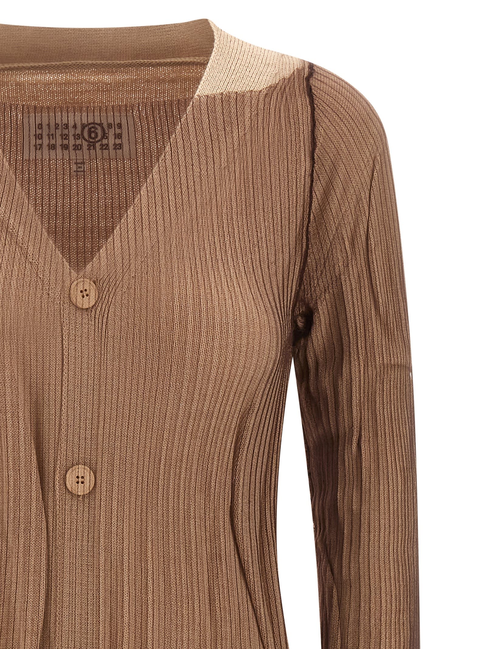 Mm6 Maison Margiela Beige Trapped Double Layer Dress In Multi