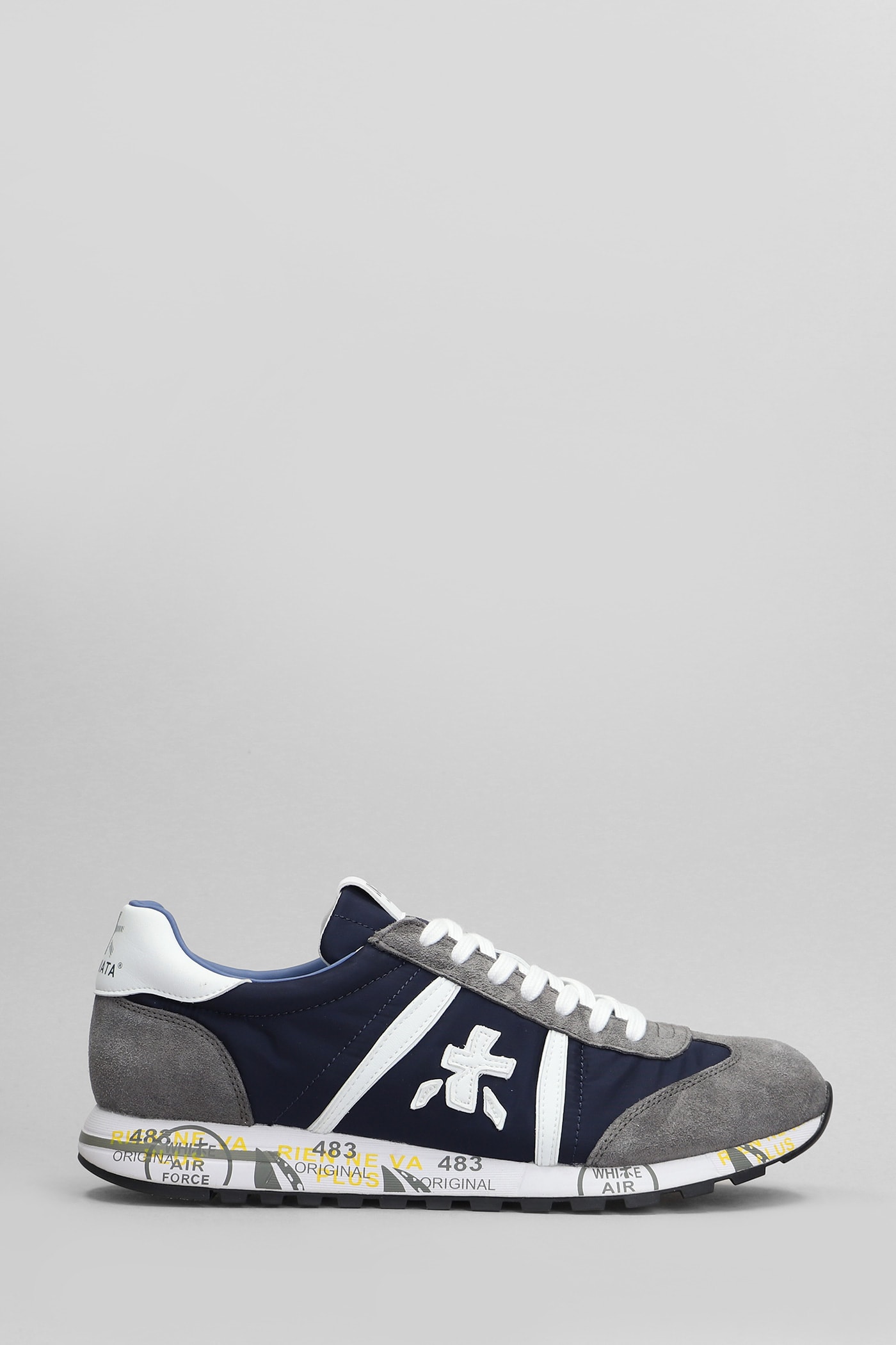 Shop Premiata Lucy Sneakers In Grey Suede And Fabric