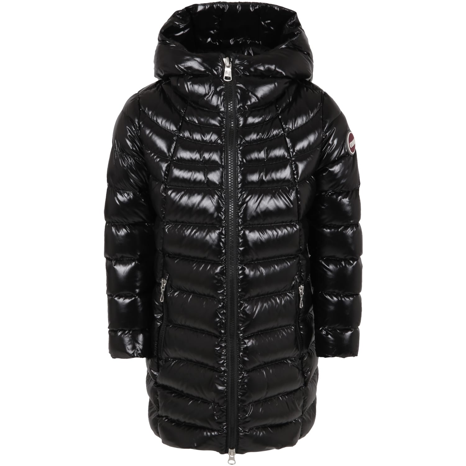 Colmar Black Jacket For Girl With Loged Patch