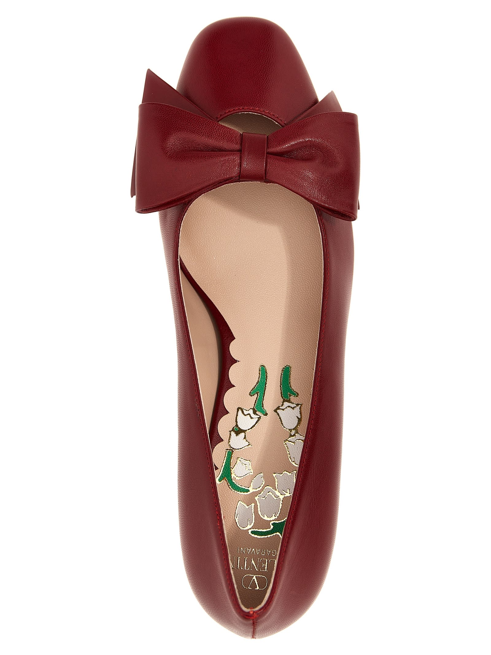 Valentino Bowow 45 Bow-embellished Leather Pumps In Red