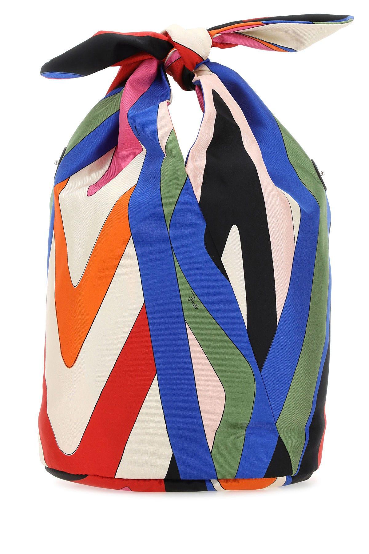 Emilio Pucci Printed Silk Lido Bucket Bag