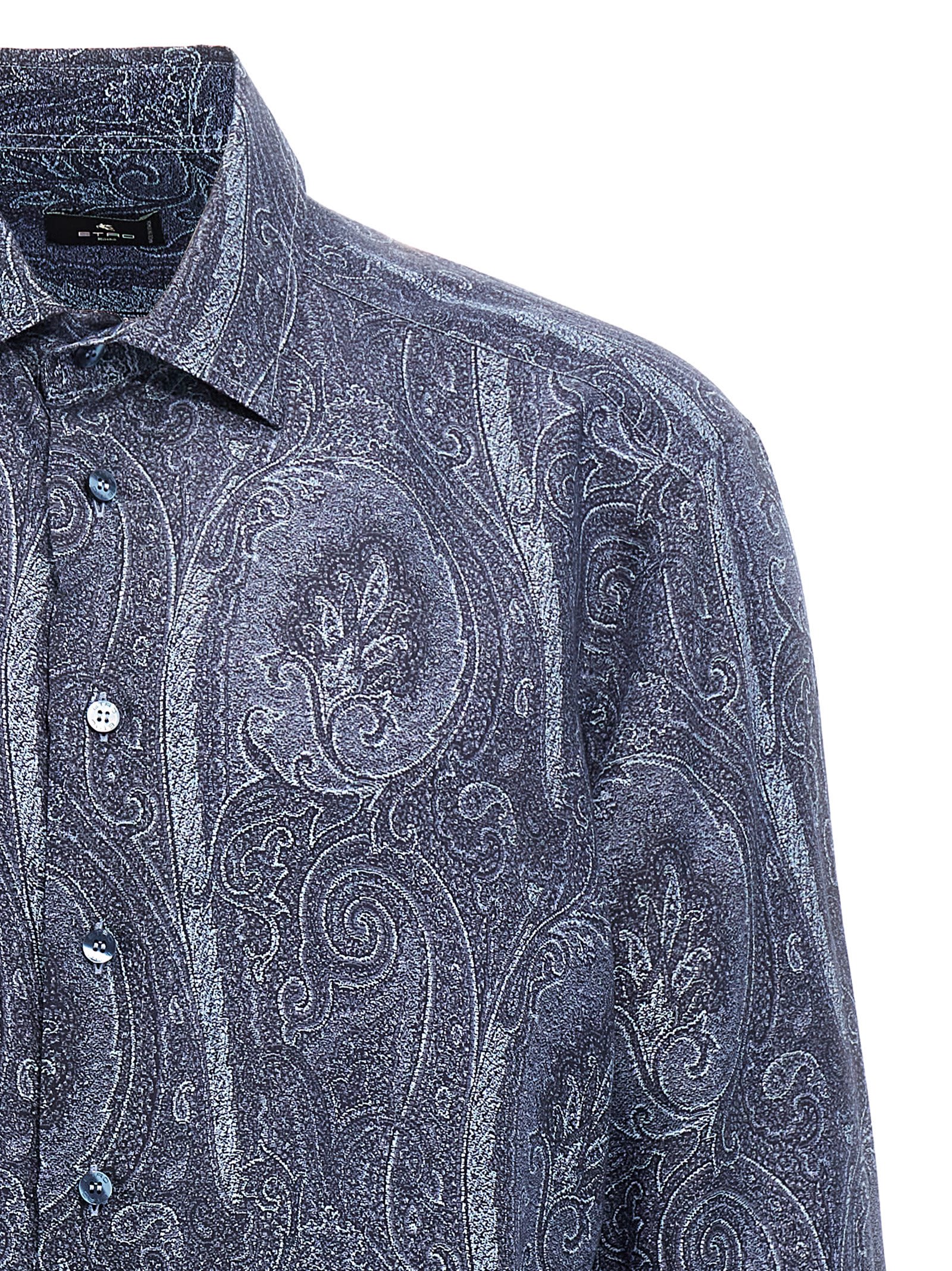 Shop Etro Paisley Shirt In Blue