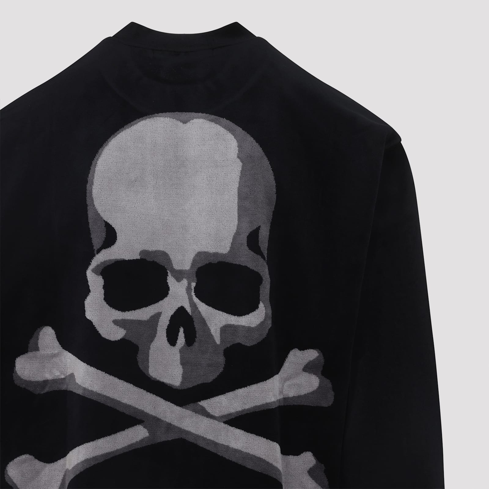 Mastermind Japan Long-sleeve Black T-shirt With Graphic Skull Design In Black