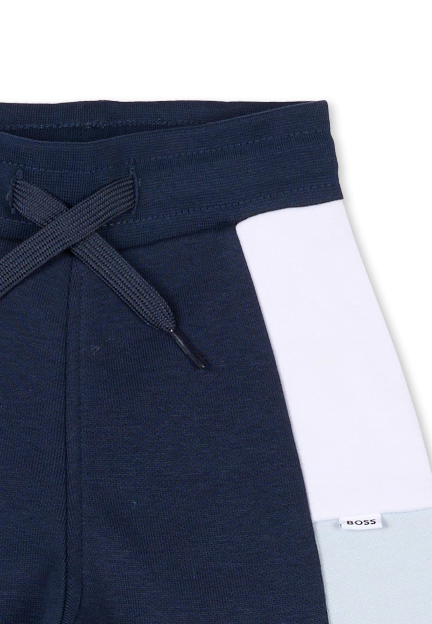 Hugo Boss Blue Trousers For Baby Boy In Blue