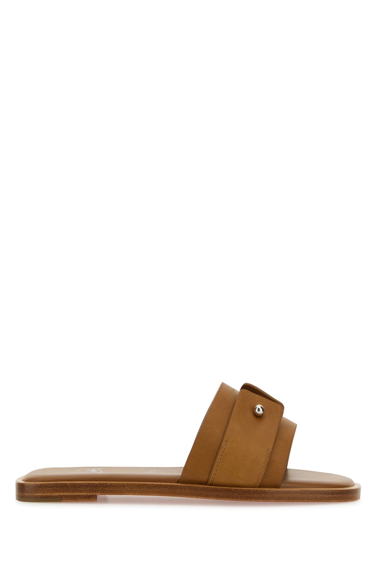 Christian Louboutin Flat Sandals Decorative Studs In Brown