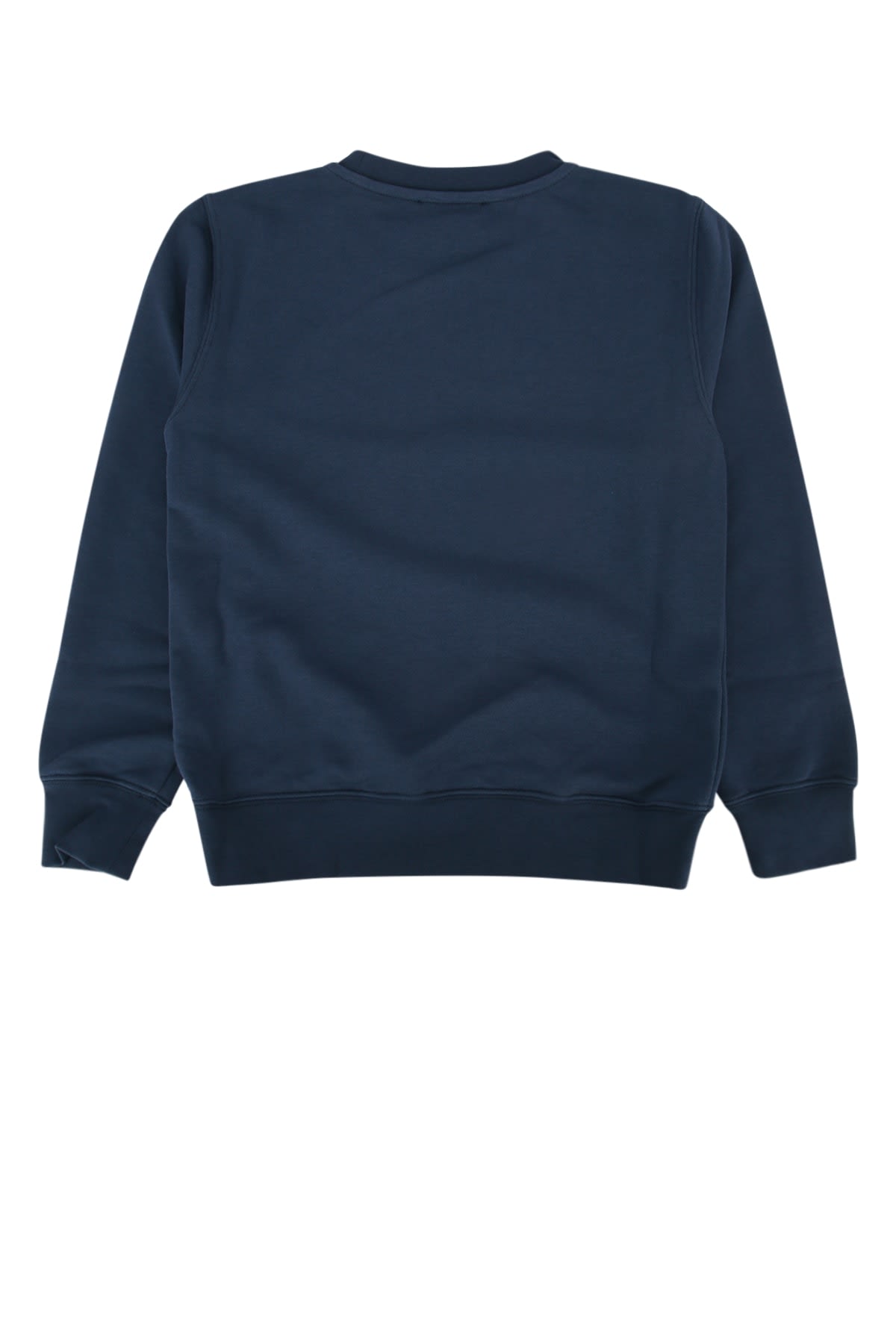 Golden Goose Blue Crewneck Sweatshirt With Maxi Vintage Logo Lettering Print On The Front In Cotton Blend Boy In Totaleclipse
