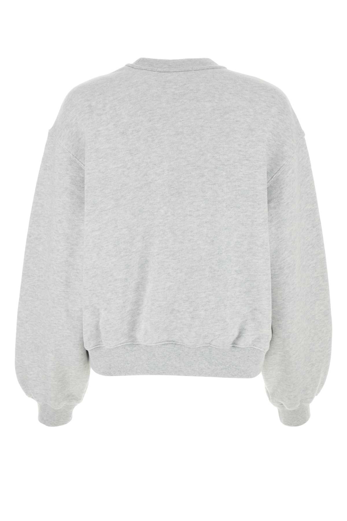 Shop Alexander Wang T Melange Light Grey Cotton Sweatshirt In Lightheathergrey