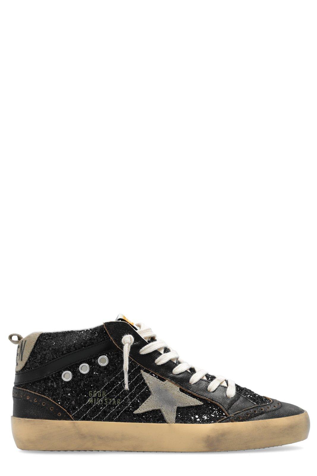GOLDEN GOOSE GG MID STAR SEQUINNED LACE-UP SNEAKERS