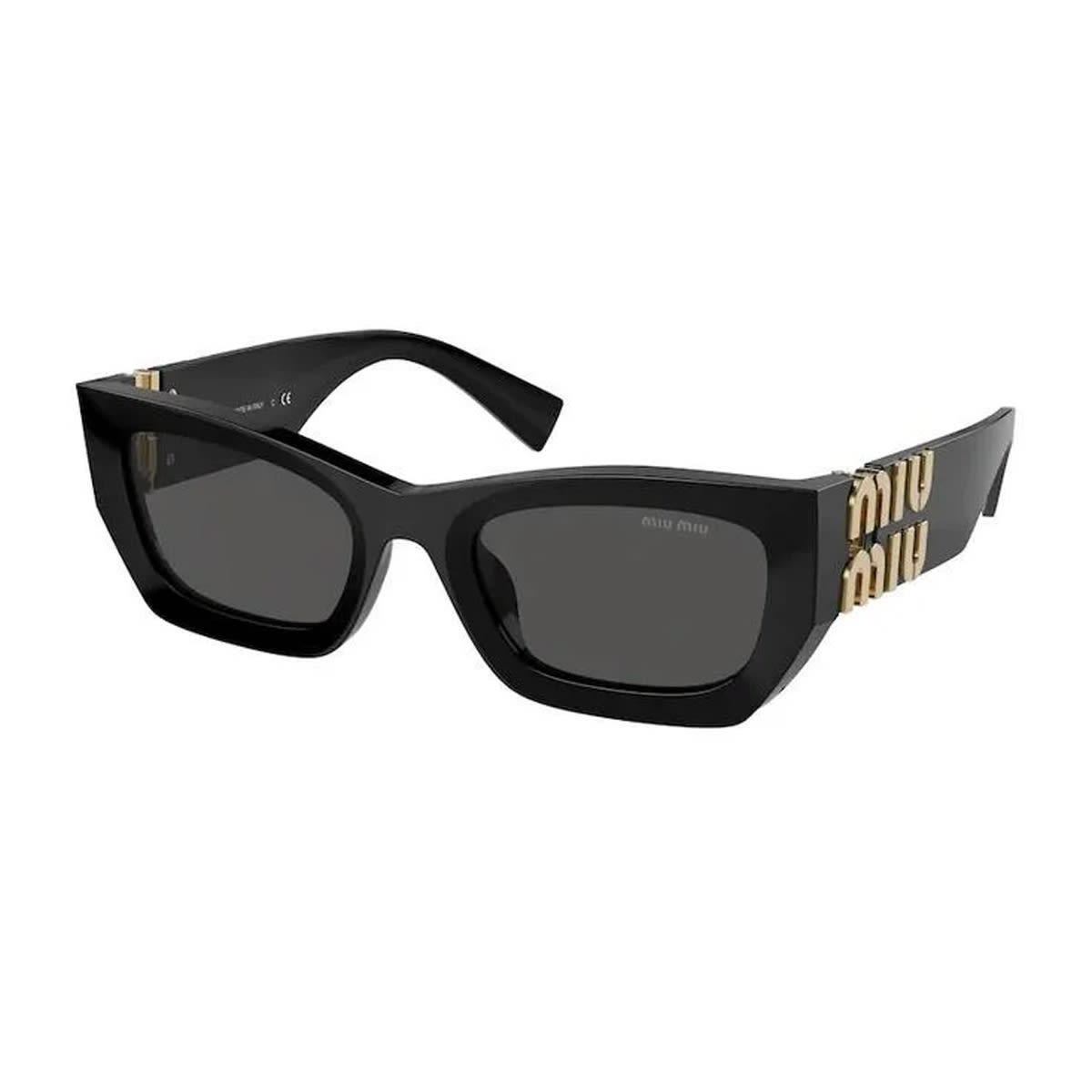 Miu Miu 0mu 09ws Miu Glimpse 1ab5s0 Black Sunglasses In Black
