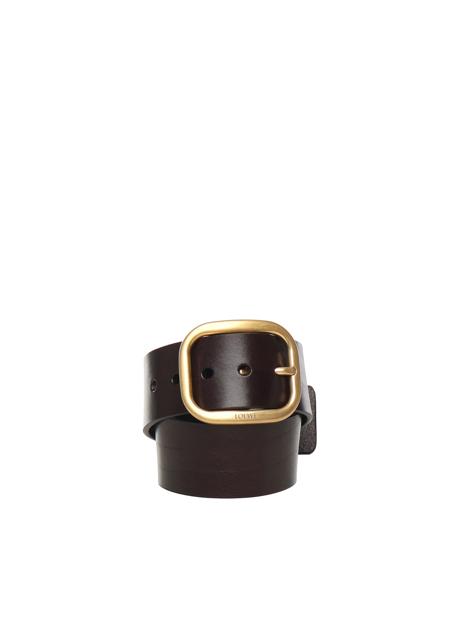 Loewe Soft Rounded Leather Belt In Black