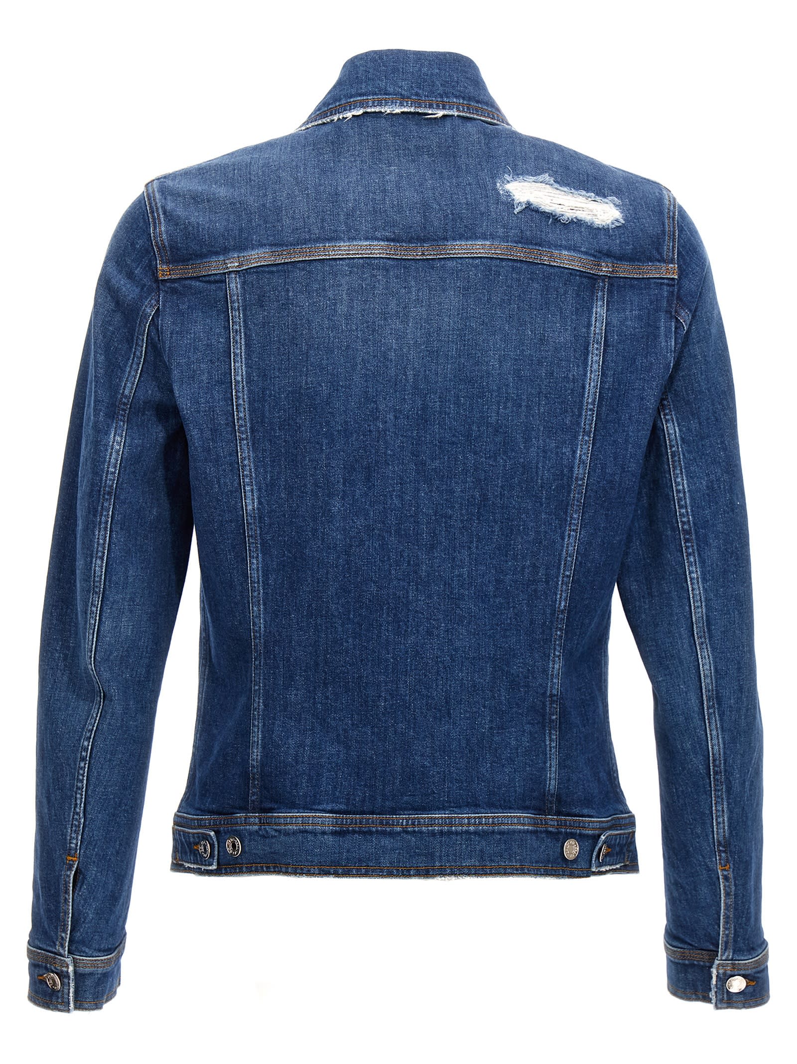 Shop Dolce & Gabbana Denim Jacket With Used Effect In Blue