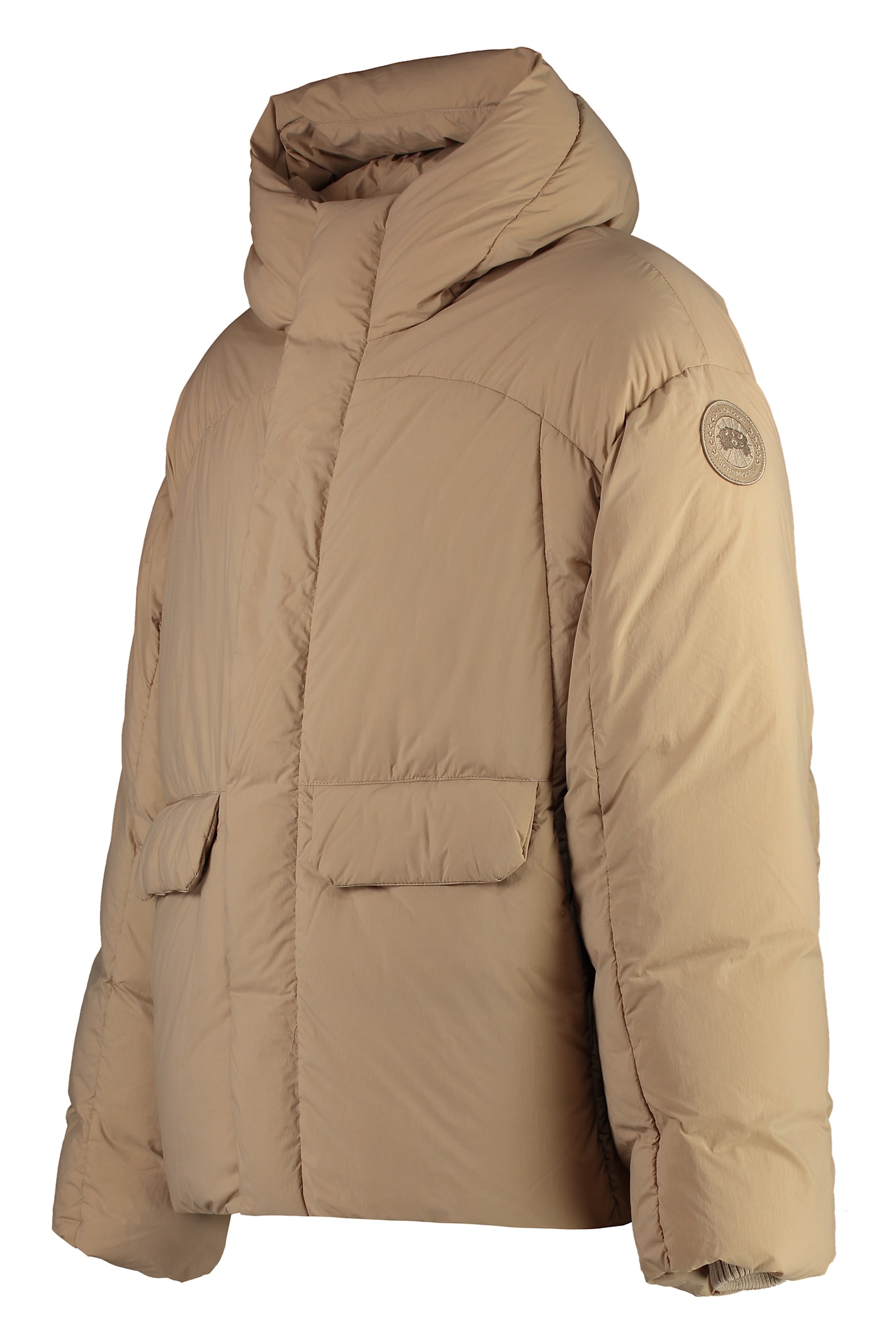 Shop Canada Goose Wilu Hooded Down Jacket In Sand