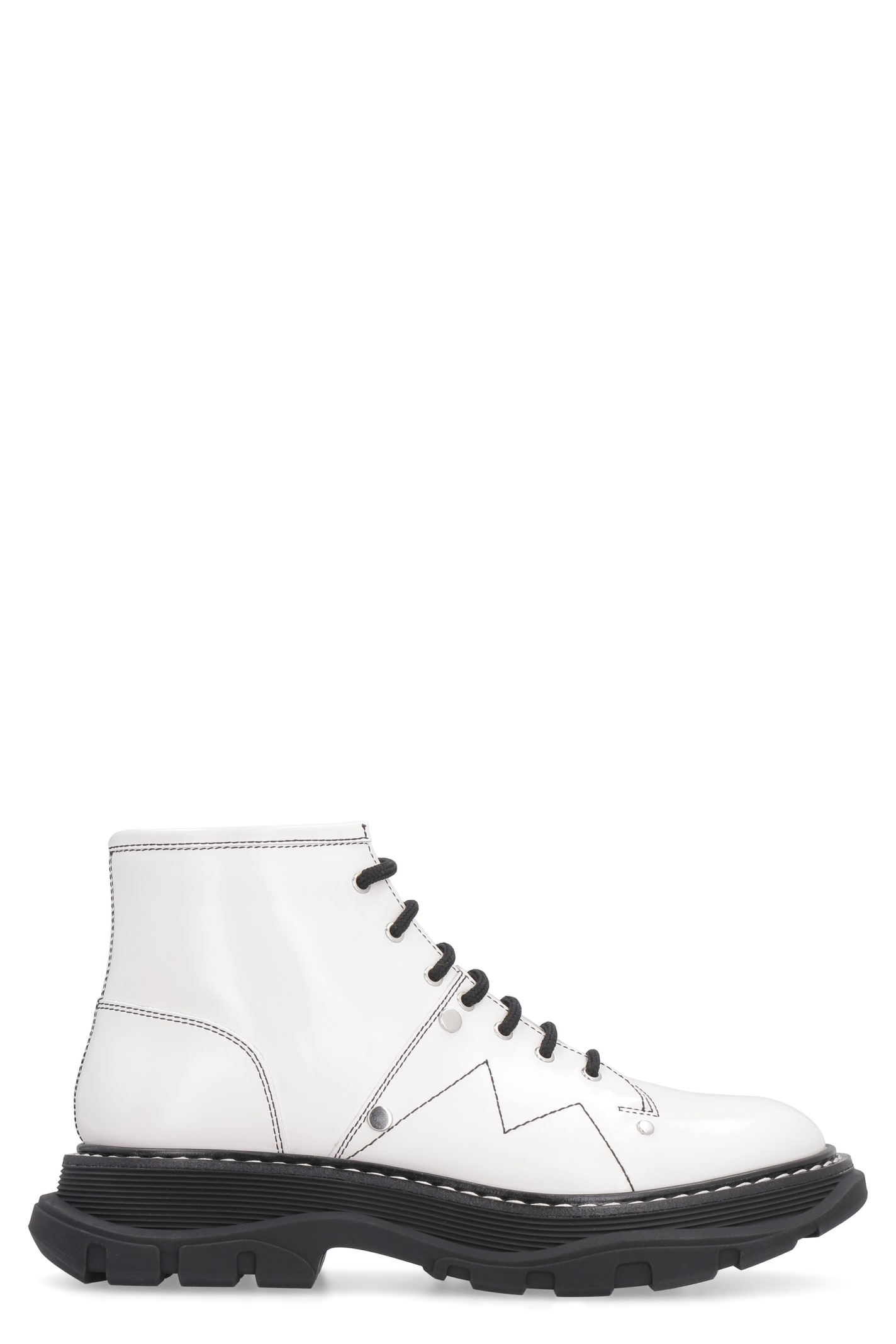 ALEXANDER MCQUEEN LEATHER ANKLE BOOTS,11263540