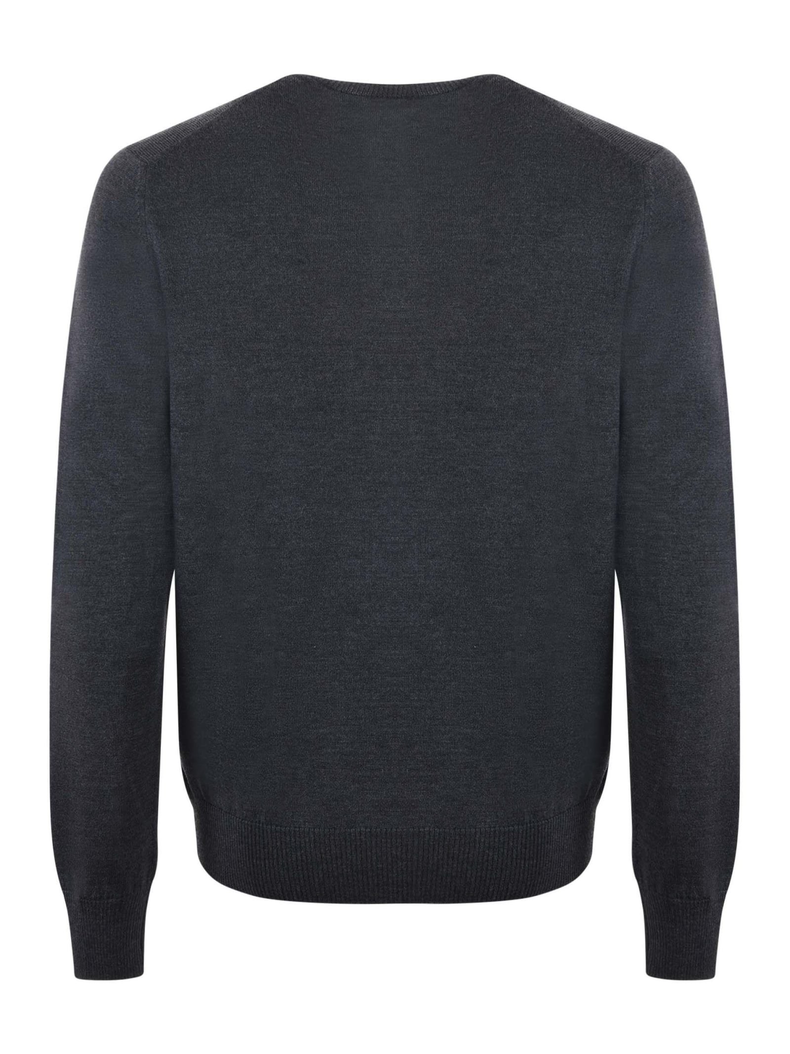 Fay Grey Virgin Wool Jumper In Grigio Scuro
