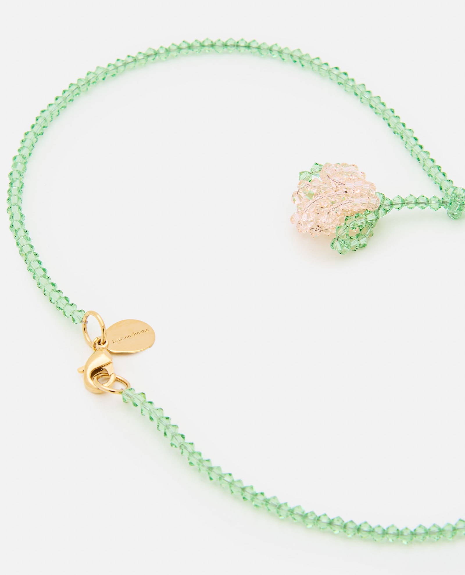 Shop Simone Rocha Cluster Crystal Flower Necklace In Pink