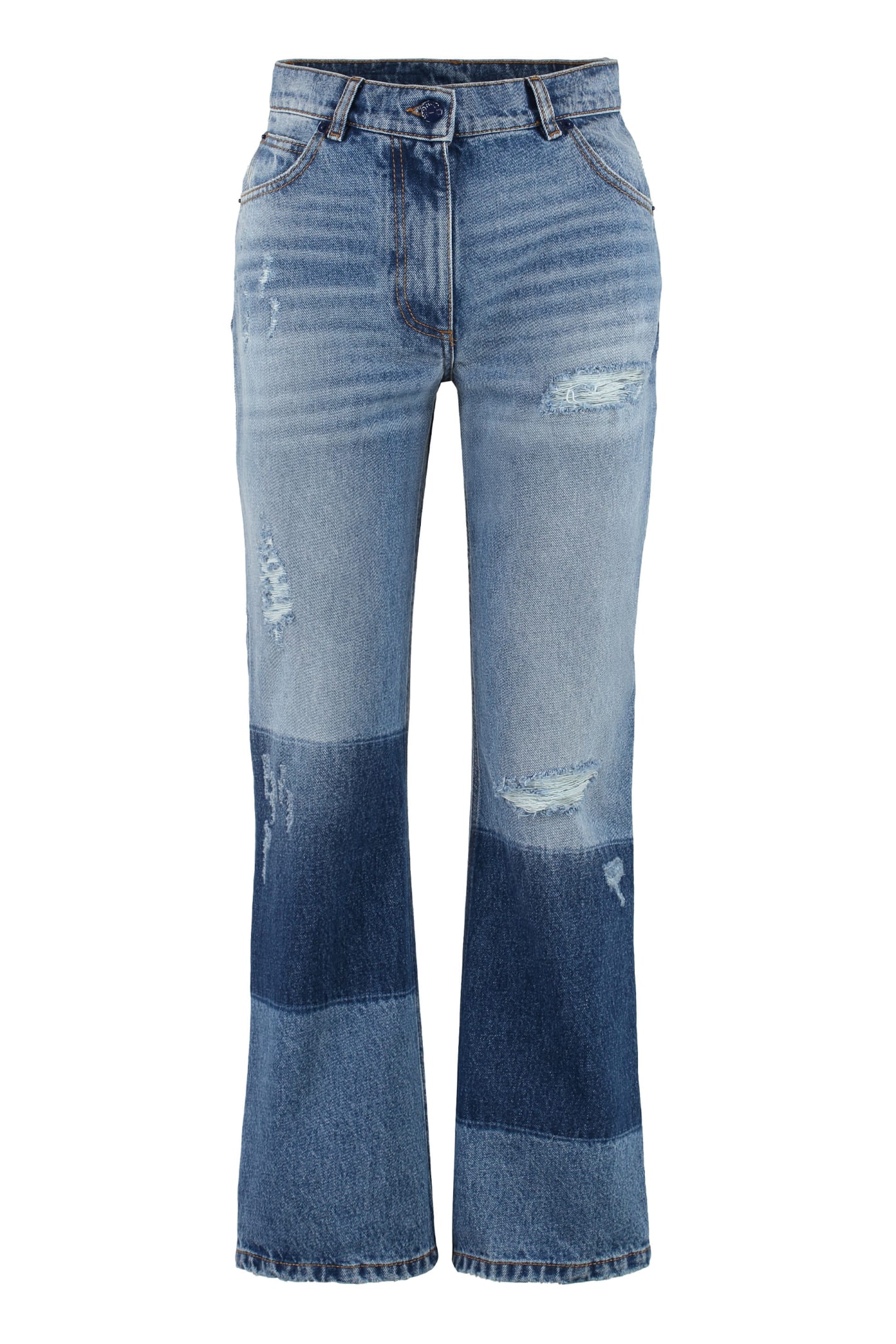 Shop Moncler Genius 8 Moncler Palm Angels - 5-pocket Straight-leg Jeans In Denim