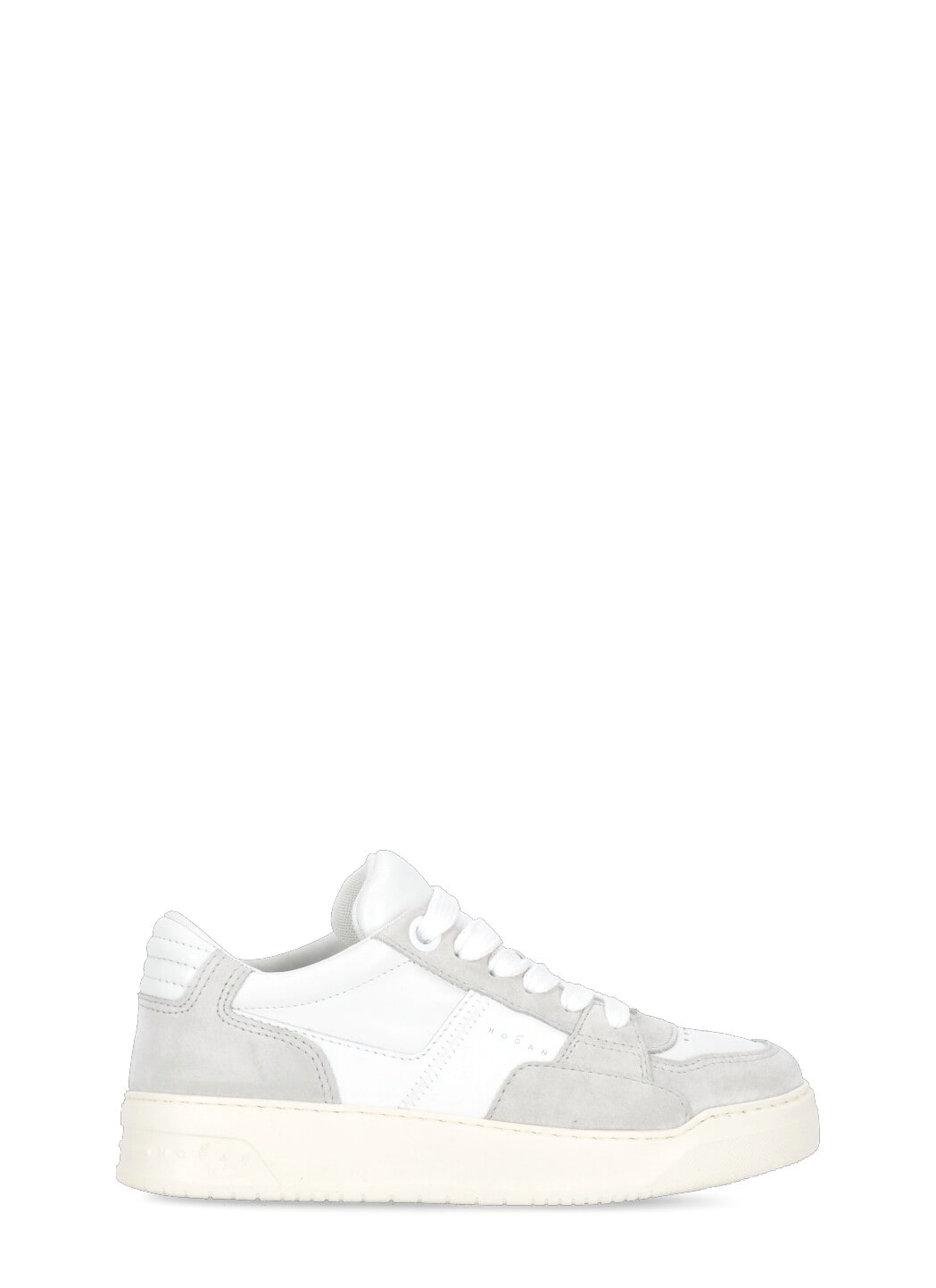 Hogan Perforated Toe Rubber Sole Suede Panels Sneakers In Grey