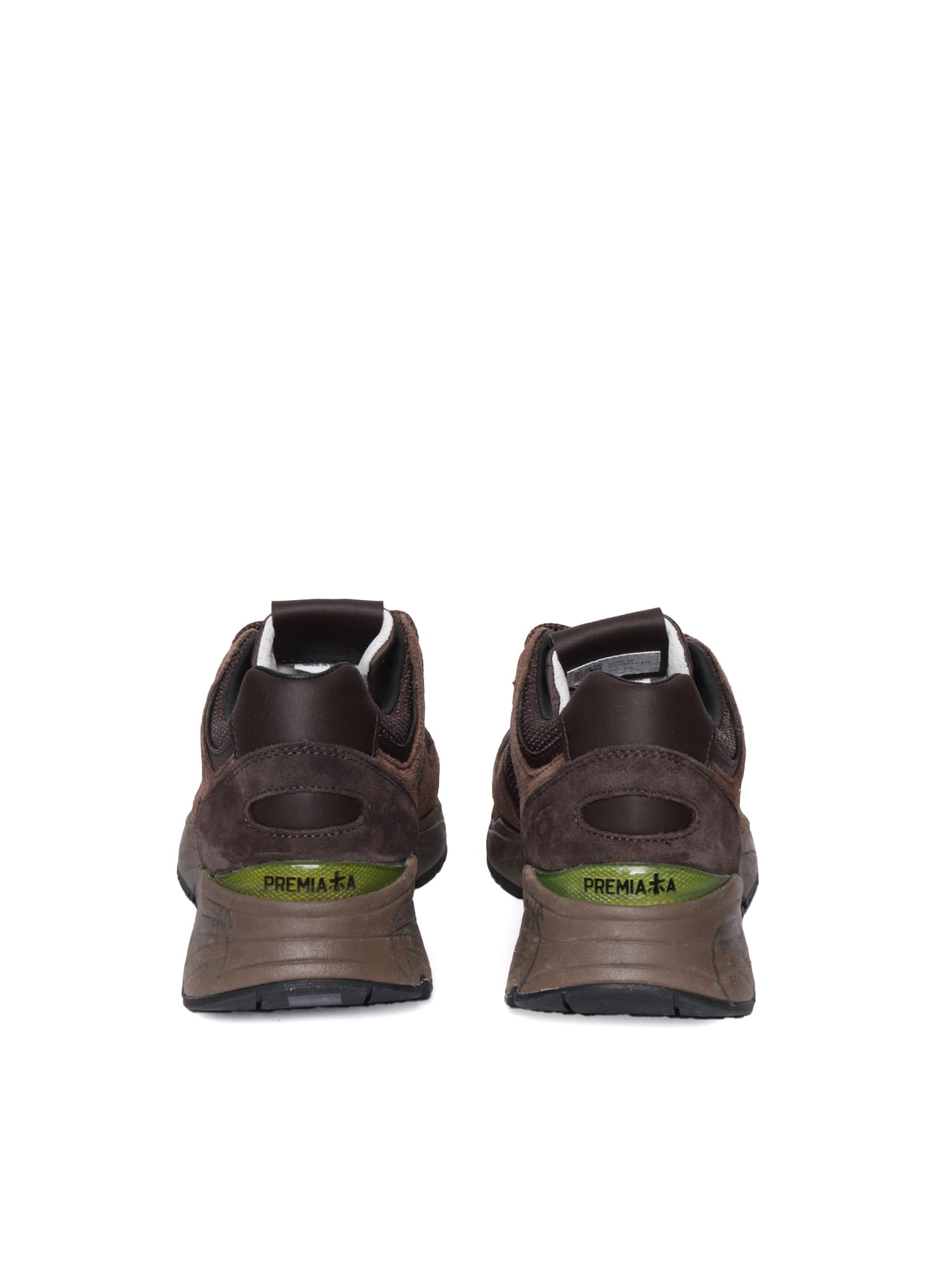 Premiata Textured Brown Sneakers With Calf Leather And Mesh Detail In Brown