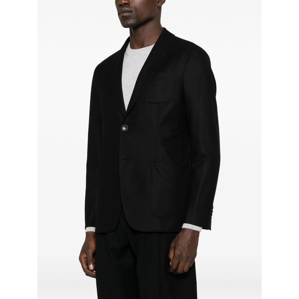 Giorgio Armani Two-button Patch-pocket Jacket In Black