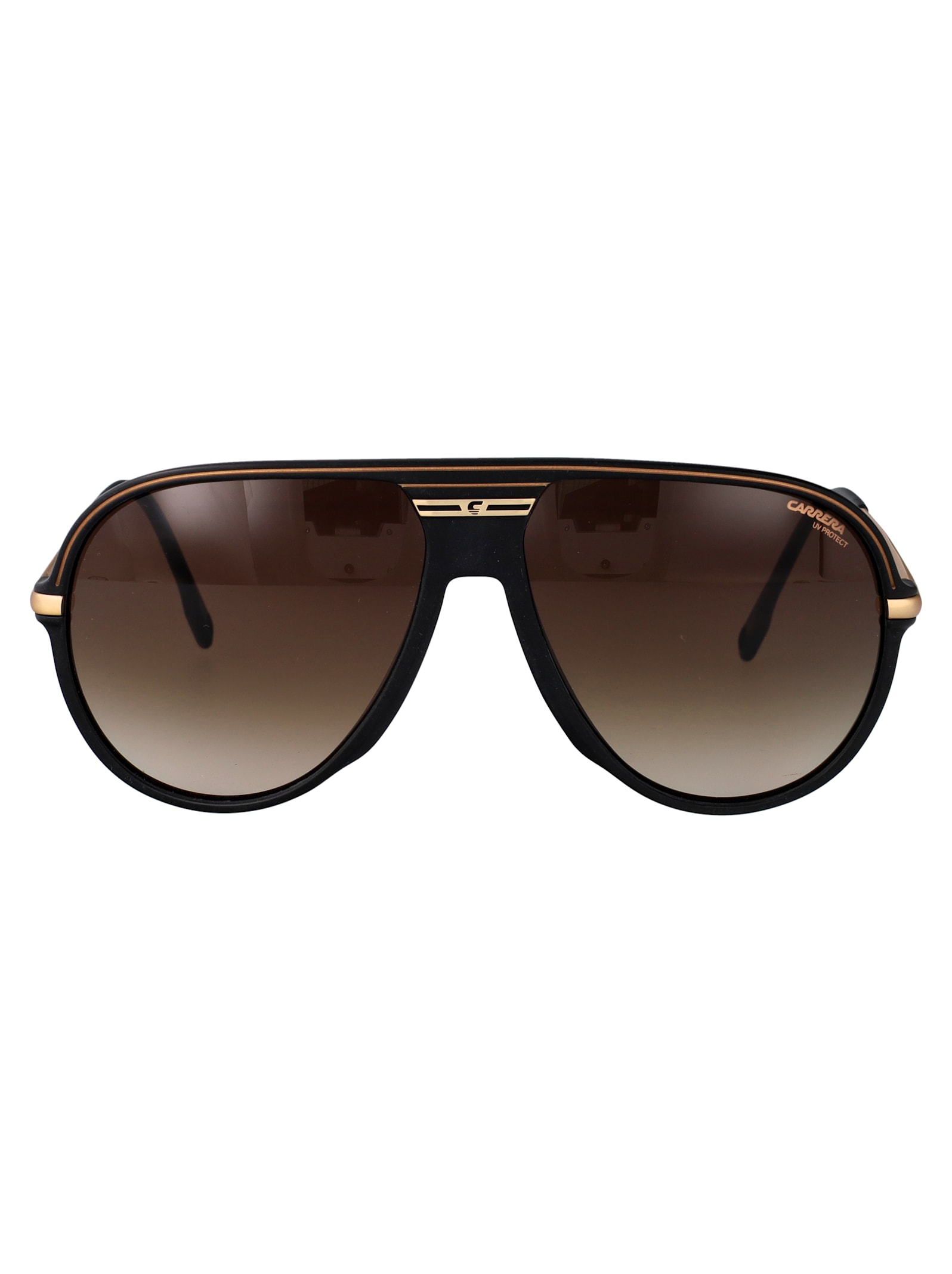Carrera Matte Black Gold Injectate Sunglasses In Brown