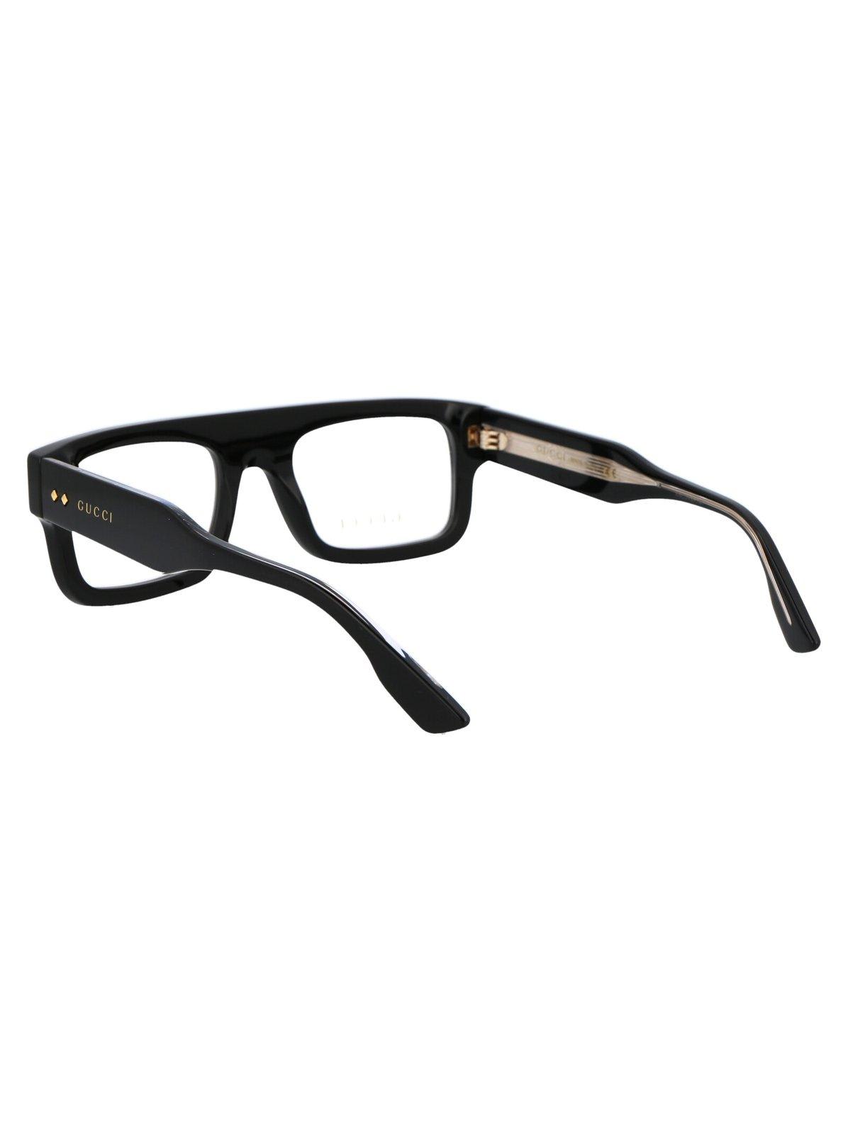 Shop Gucci Rectangle-framed Glasses In 001 Black Black Transpare