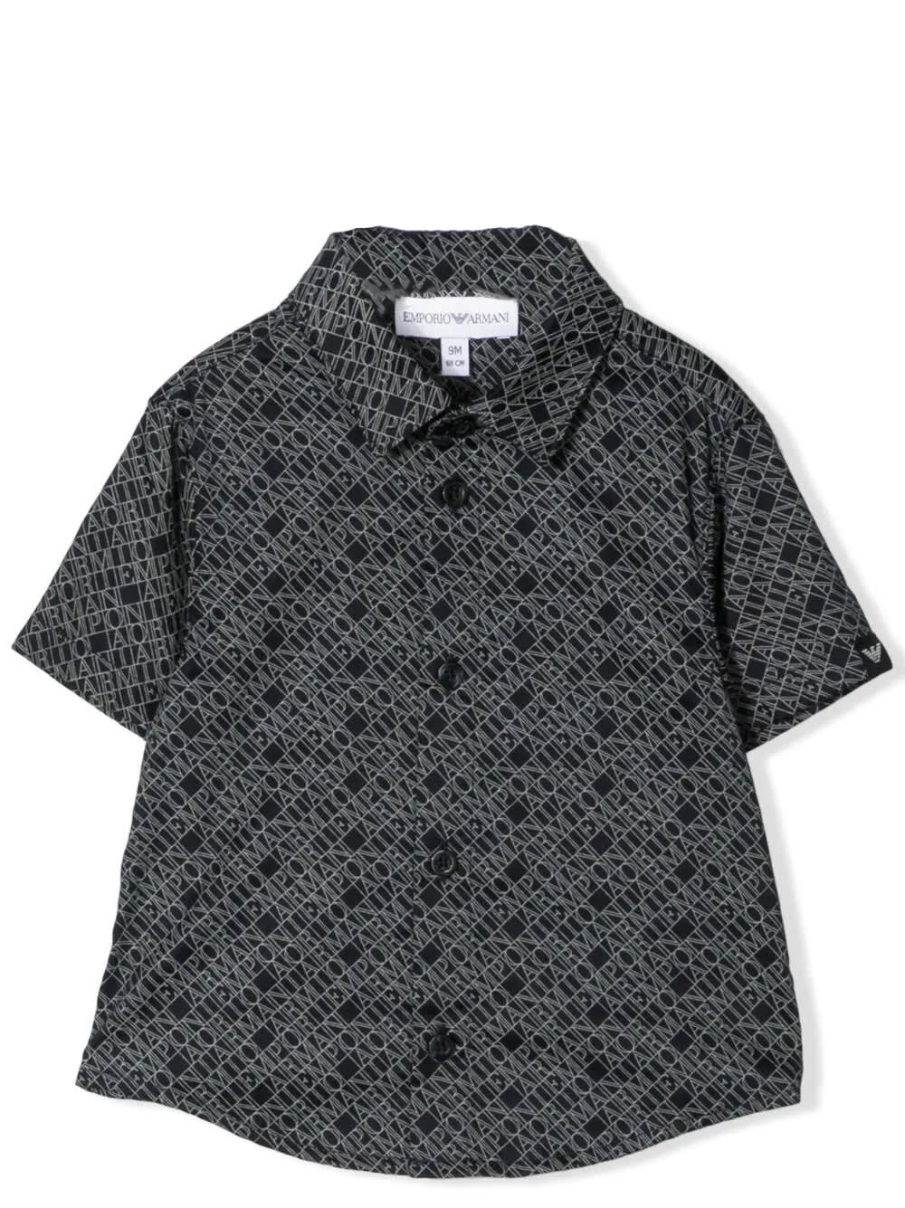 Emporio Armani Babies' Shirt With Print In Navy