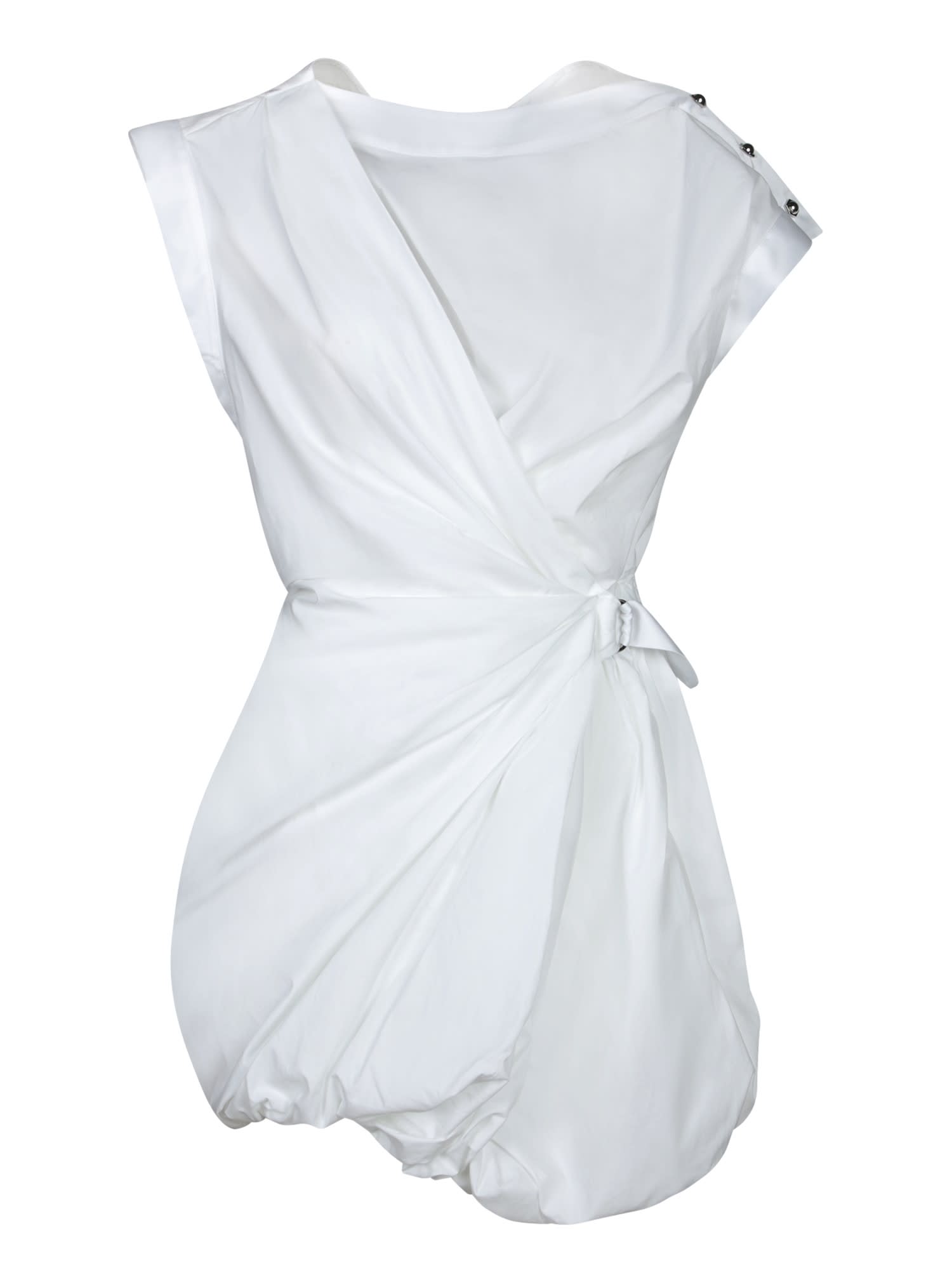 Pinko Short Shirt Dress With Crisscross In White