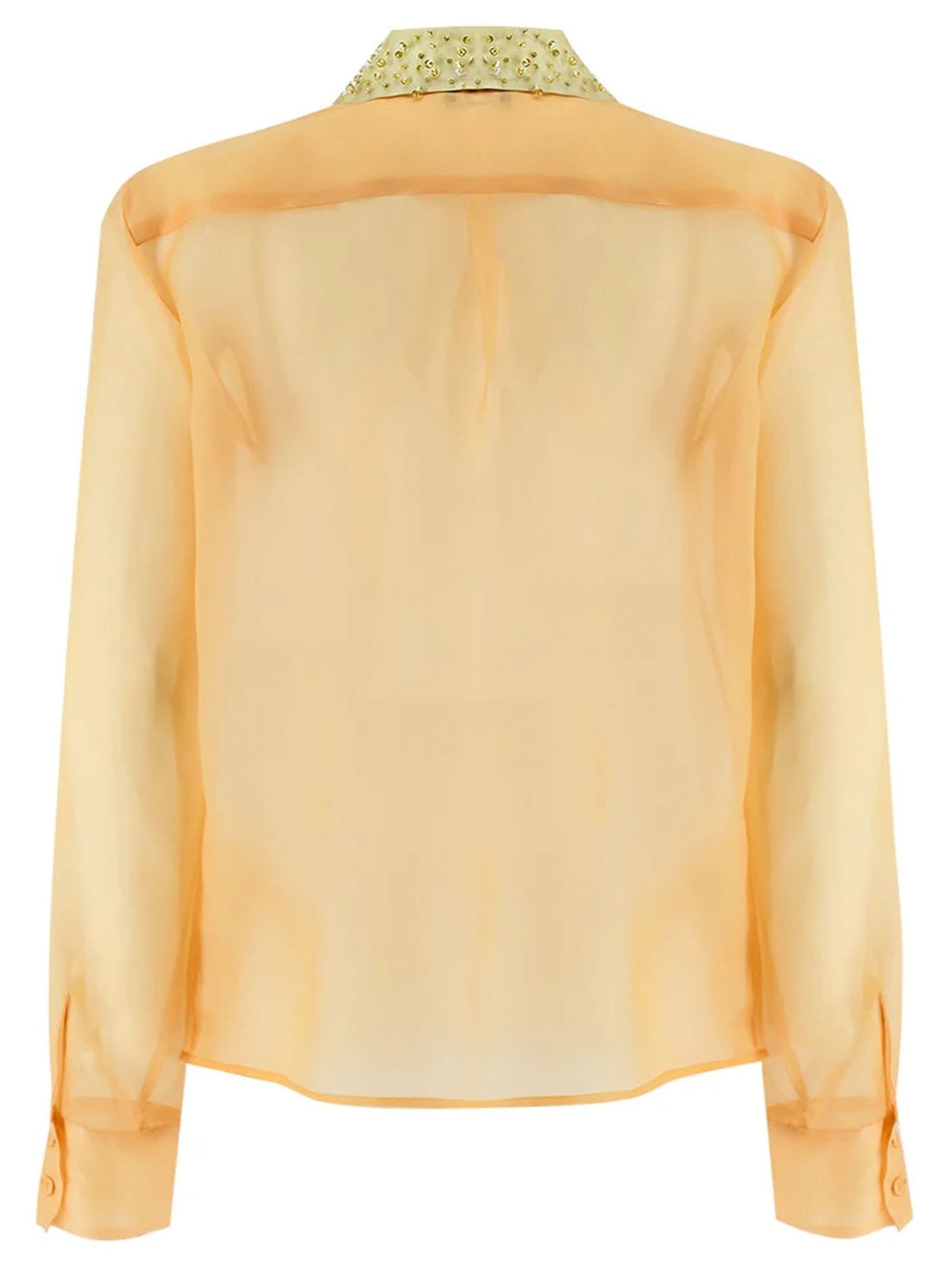 Shop Fabiana Filippi Light Orange Silk Shirt